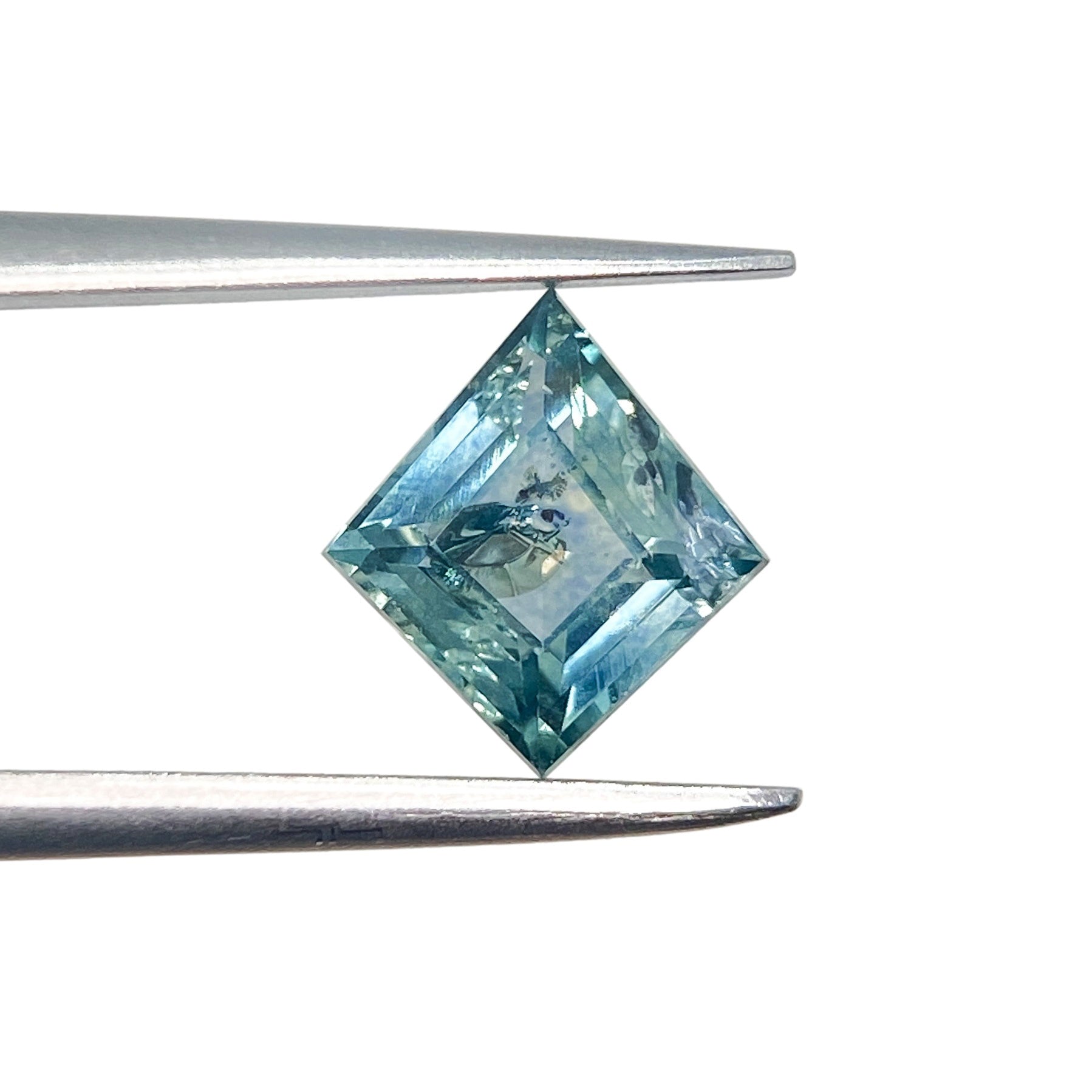 1.19ct | Step Cut Kite Shape Blue Green Montana Sapphire-Modern Rustic Diamond
