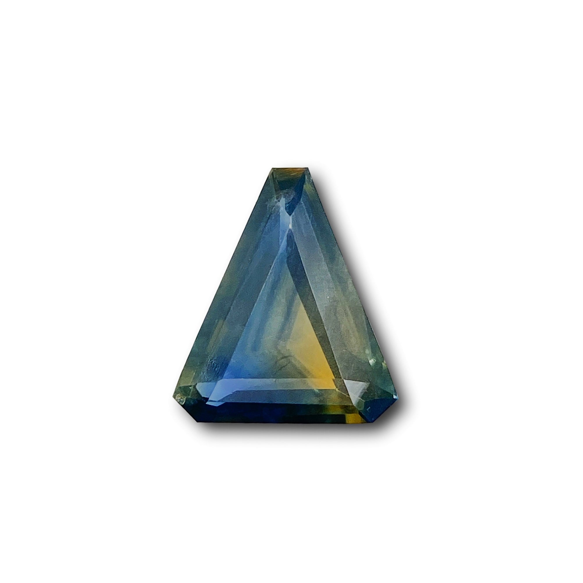 1.19ct | Step Cut Shield Shape Blue Yellow Montana Sapphire-Modern Rustic Diamond