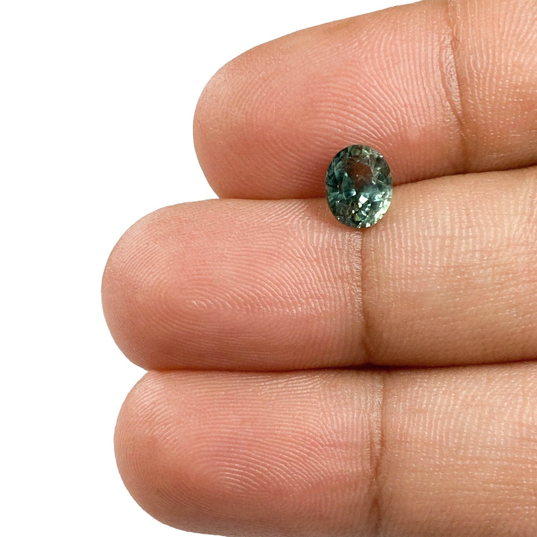1.20ct | Brilliant Cut Oval Shape Blue Green Montana Sapphire-Modern Rustic Diamond