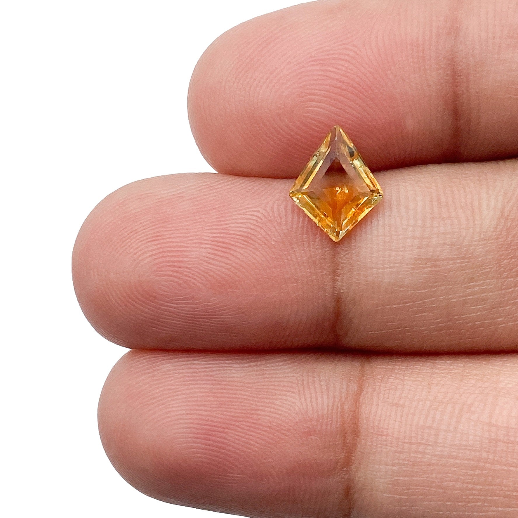 1.20ct | Step Cut Kite Shape Orange Montana Sapphire-Modern Rustic Diamond