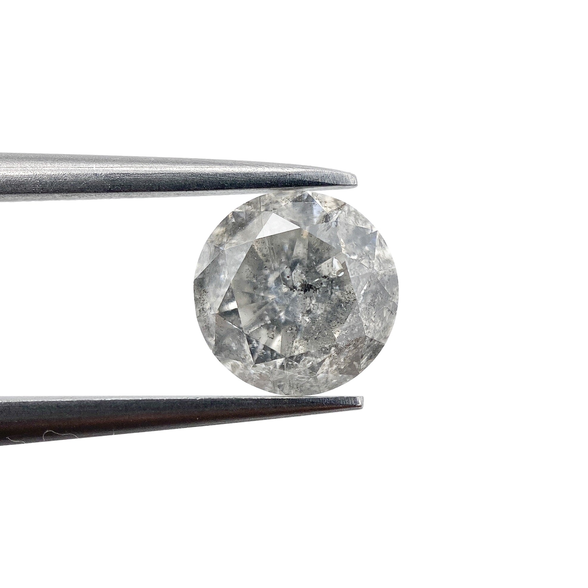 1.22ct | Salt & Pepper Round Brilliant Diamond-Modern Rustic Diamond