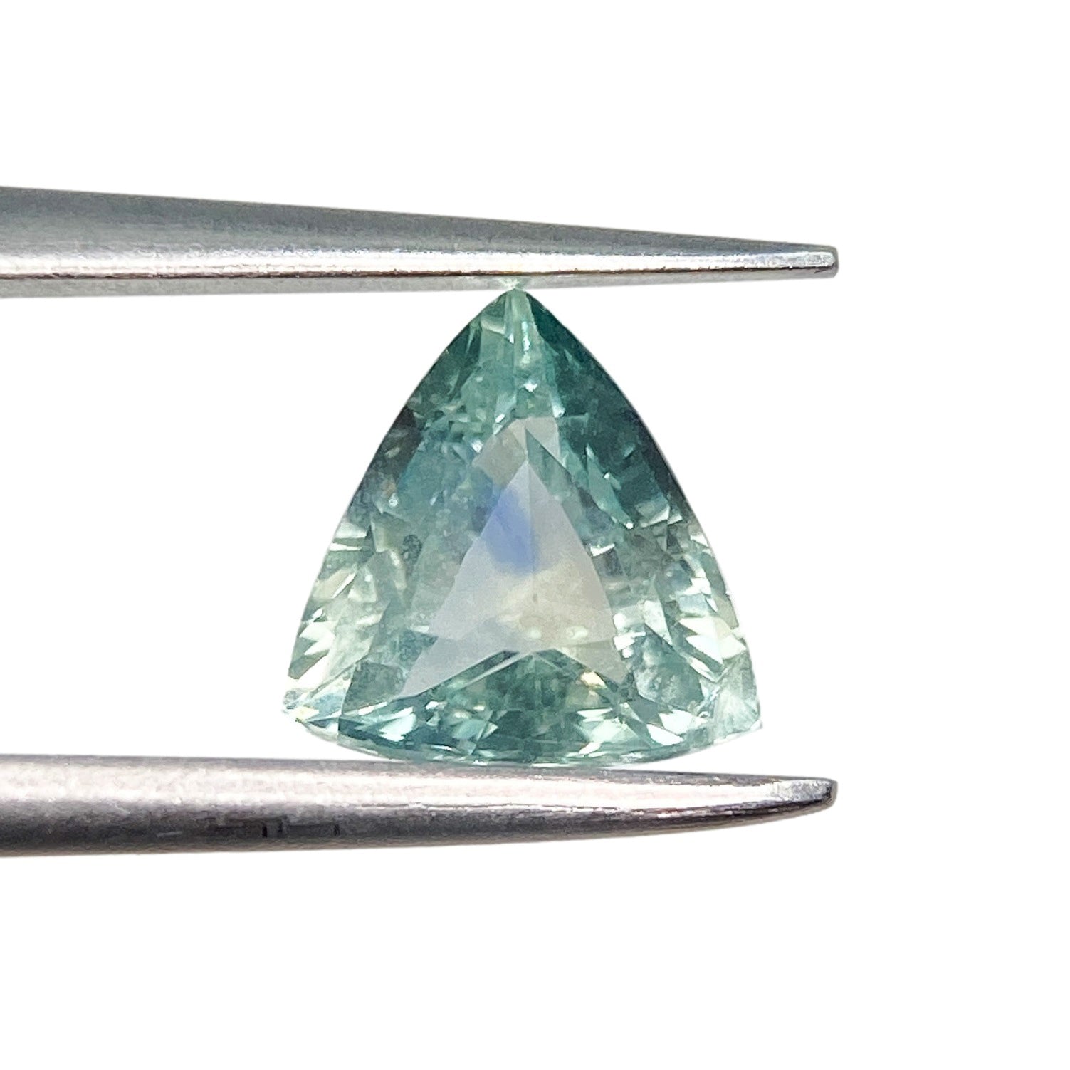 1.28ct | Brilliant Cut Trillion Shape Blue Green Montana Sapphire-Modern Rustic Diamond
