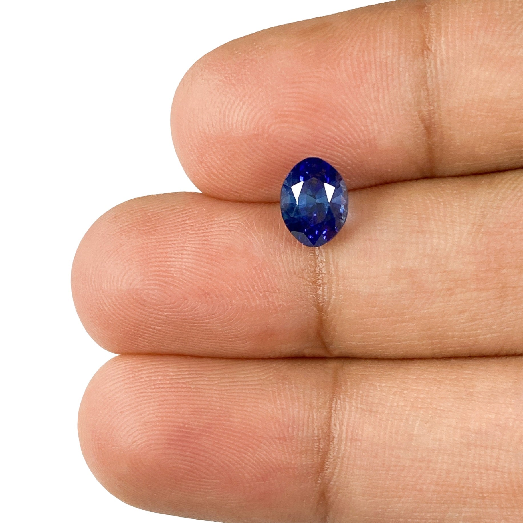 1.34ct | Brilliant Cut Oval Shape Blue Sapphire-Modern Rustic Diamond