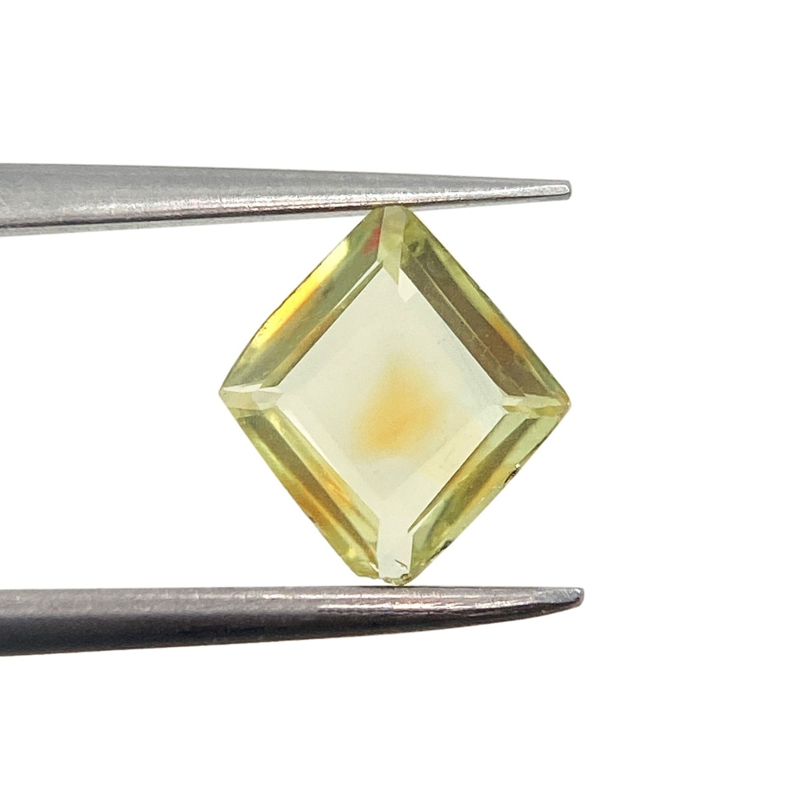 1.34ct | Portrait Cut Lozenge Shape Yellow Montana Sapphire-Modern Rustic Diamond