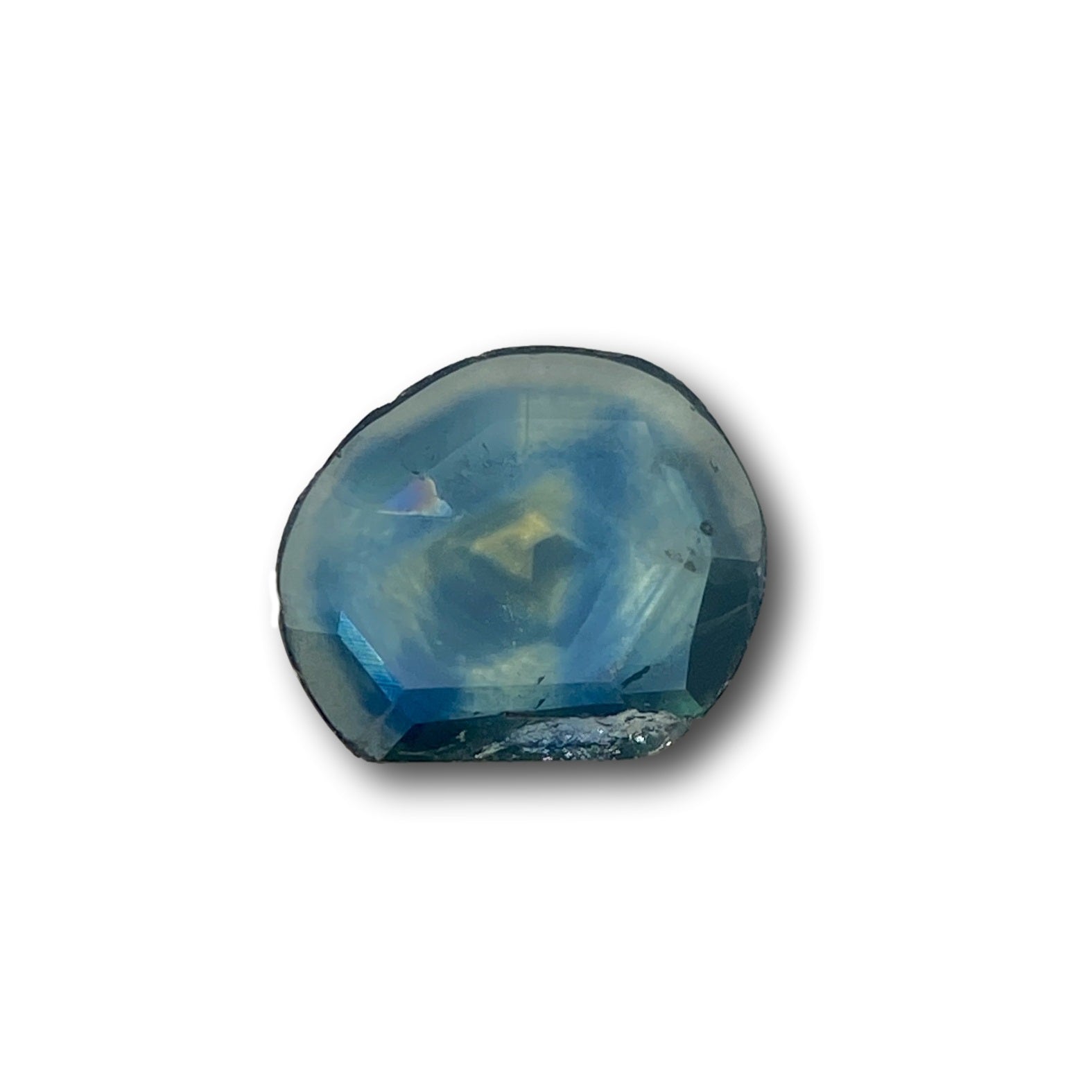 1.38ct | Portrait Cut Geometric Shape Blue Green Montana Sapphire-Modern Rustic Diamond
