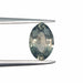 1.41ct | Brilliant Cut Moval Shape Green Montana Sapphire-Modern Rustic Diamond