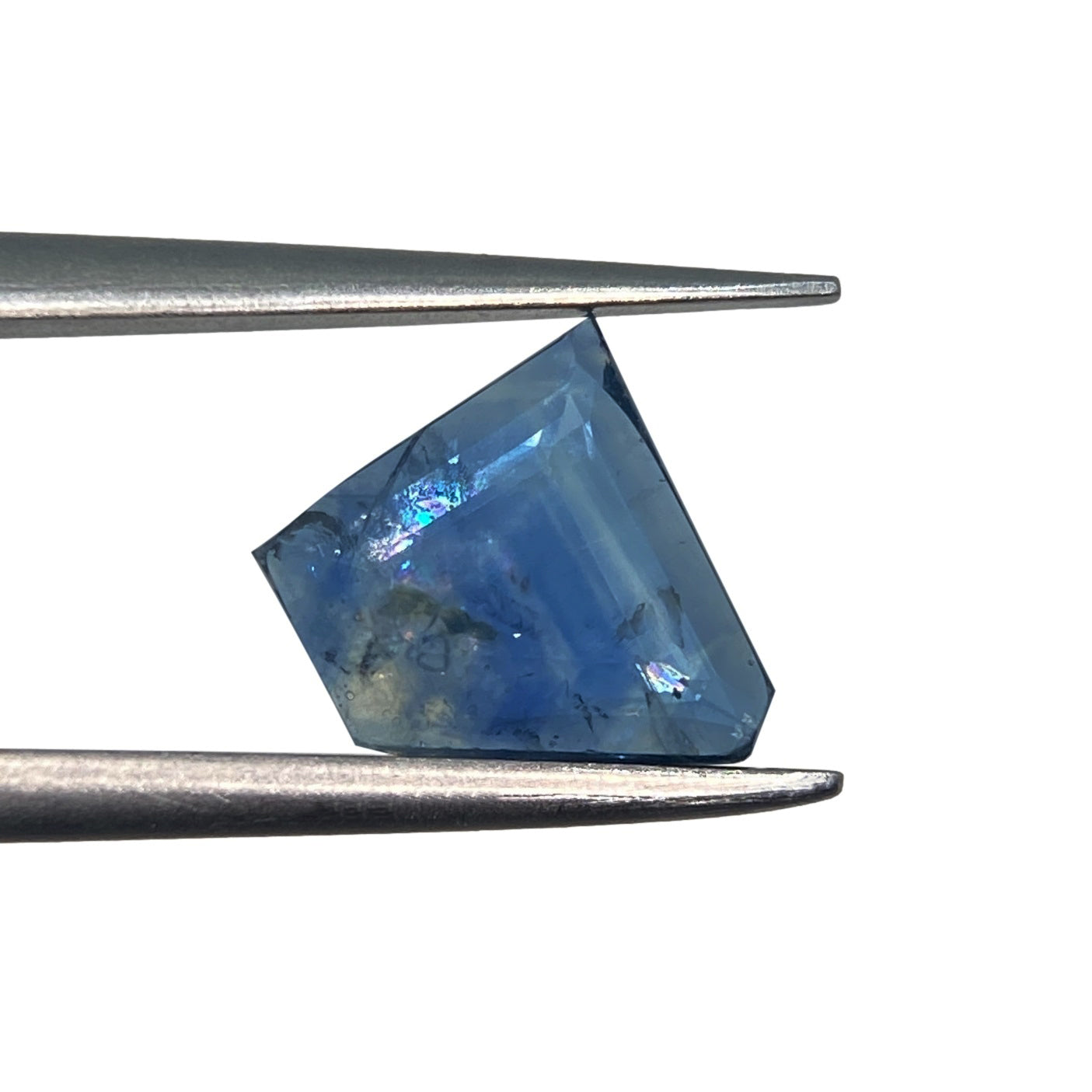 1.41ct | Portrait Cut Geometric Shape Blue Montana Sapphire-Modern Rustic Diamond
