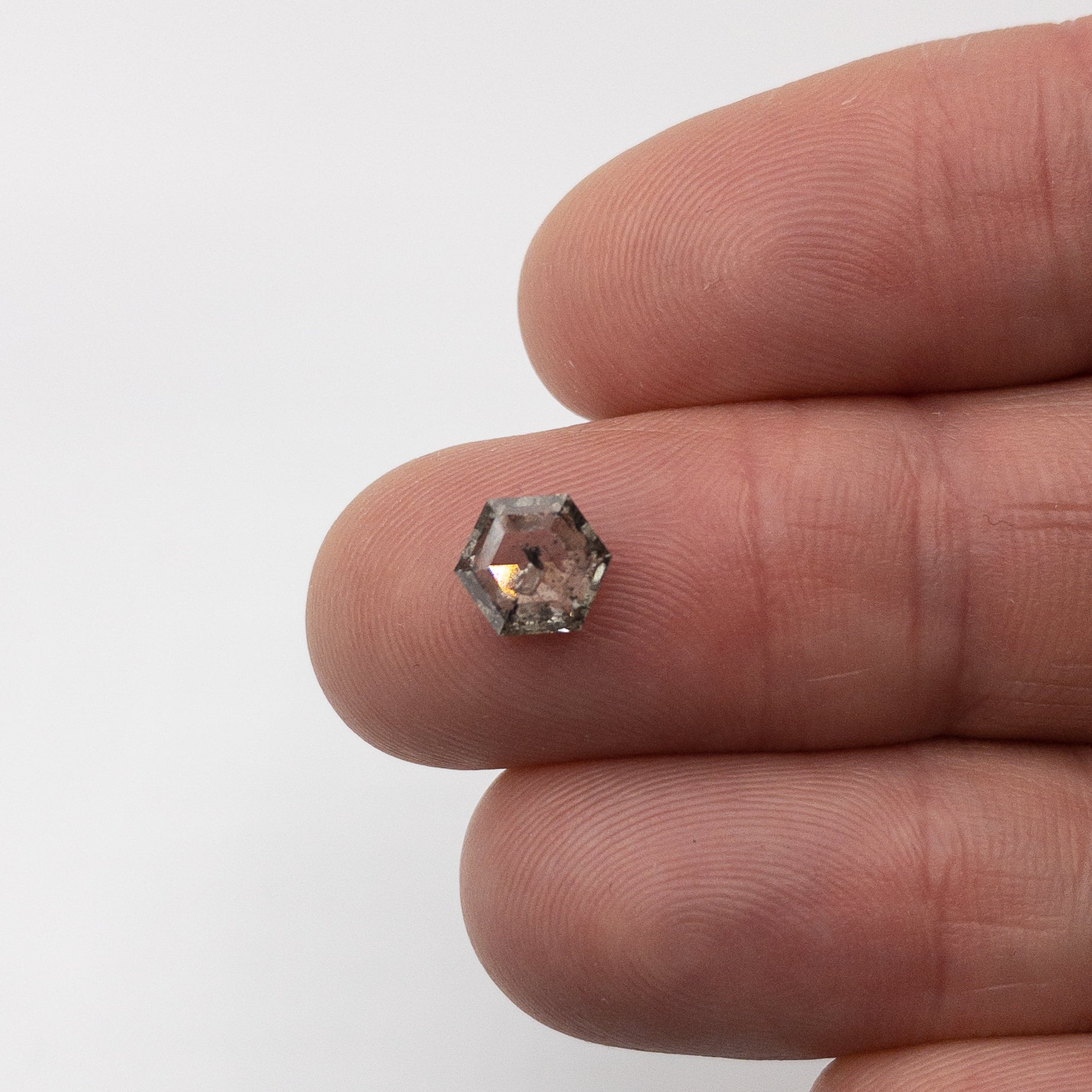 1.41ct | Salt & Pepper Hexagon Diamond-Modern Rustic Diamond