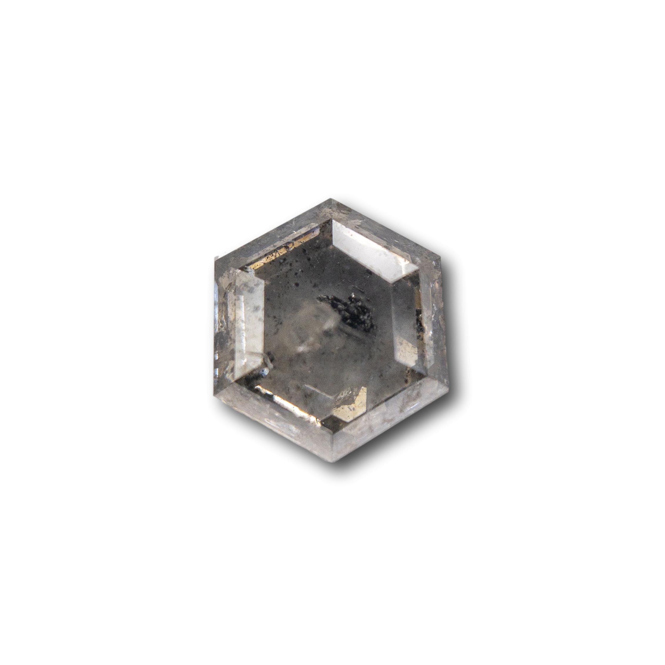 1.41ct | Salt & Pepper Hexagon Diamond-Modern Rustic Diamond