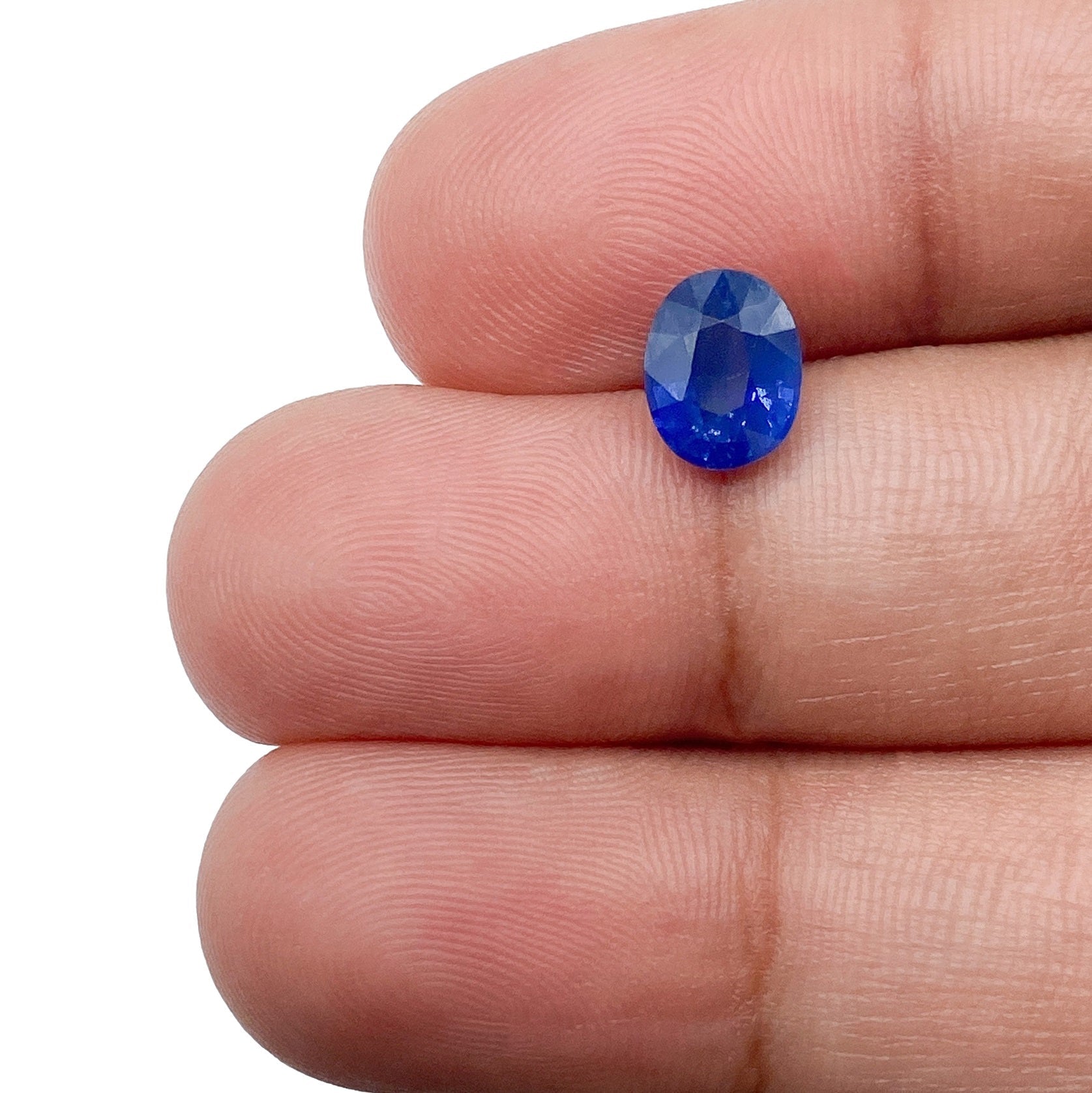 1.42ct | Brilliant Cut Oval Shape Silky Blue Sapphire-Modern Rustic Diamond