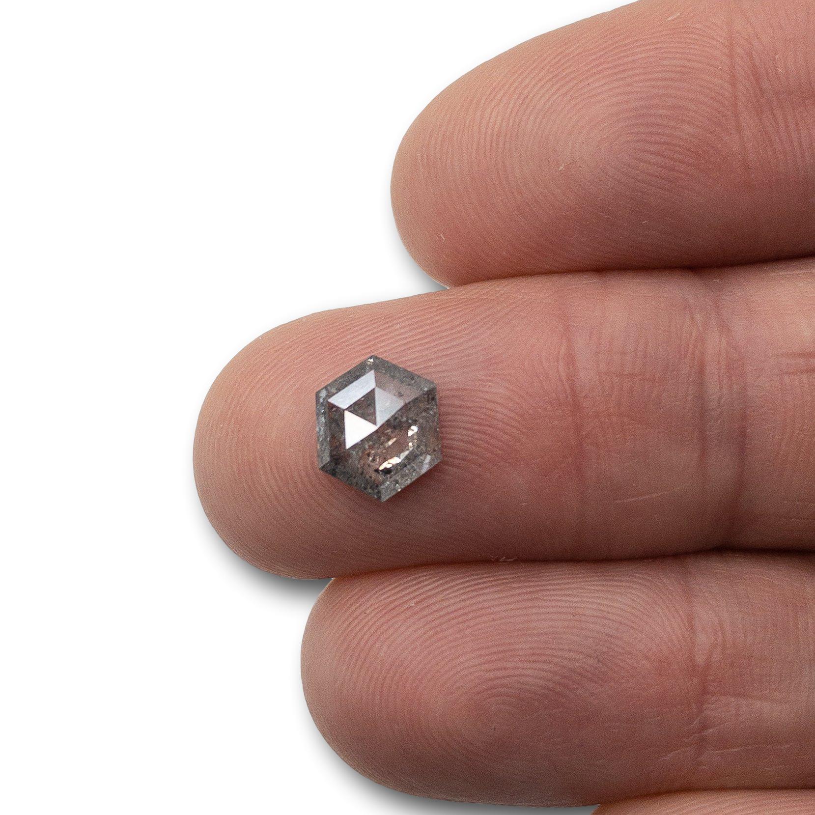 1.42ct | Salt & Pepper Hexagon Diamond-Modern Rustic Diamond