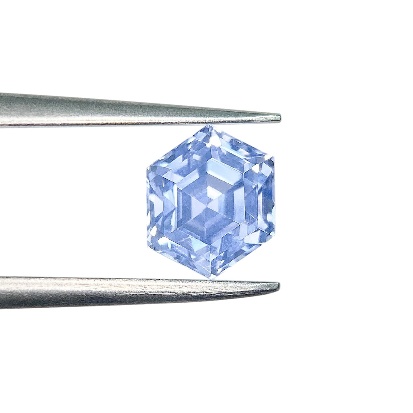 1.47ct | Step Cut Hexagon Shape Light Blue Sapphire-Modern Rustic Diamond