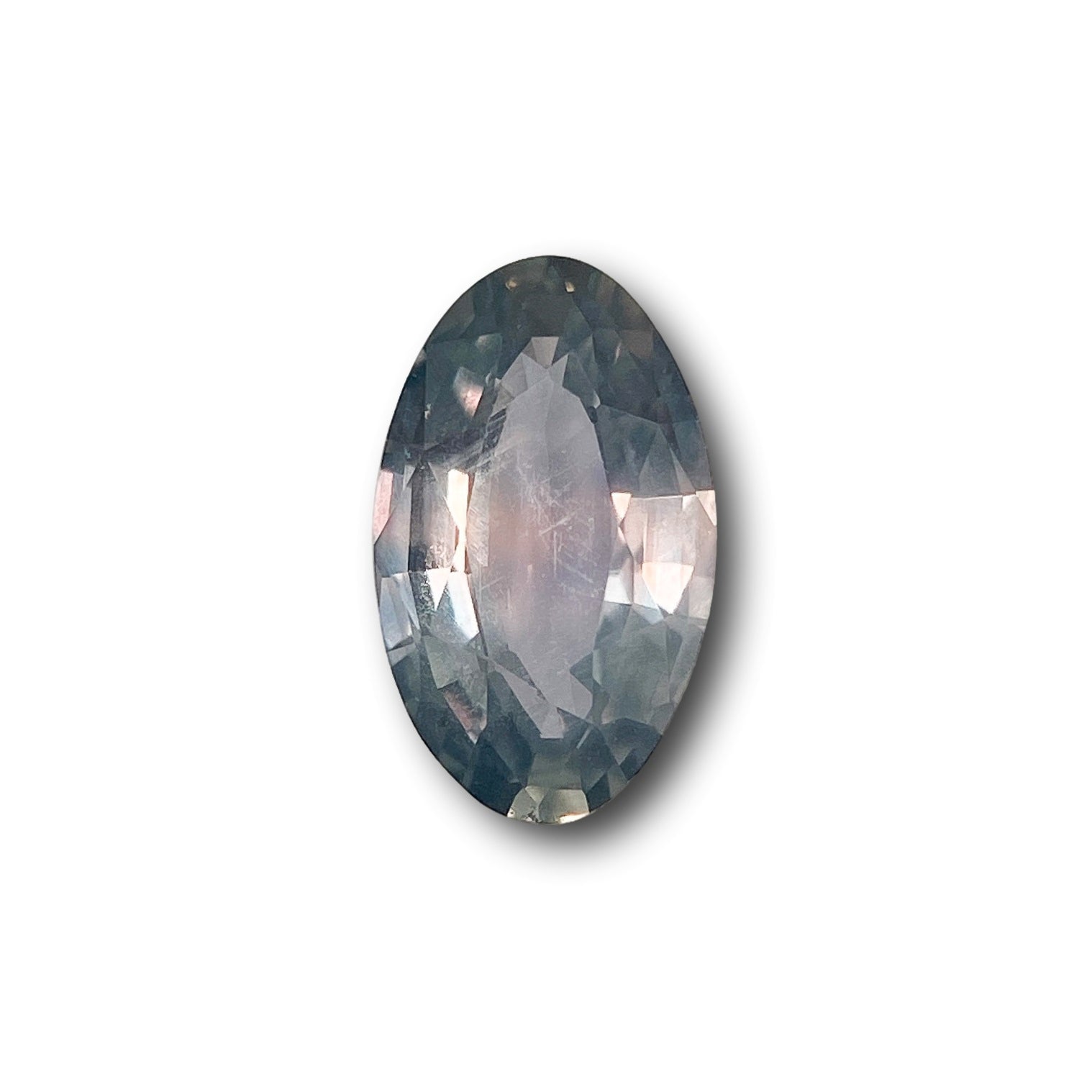 1.51ct | Brilliant Cut Moval Shape Green Montana Sapphire-Modern Rustic Diamond