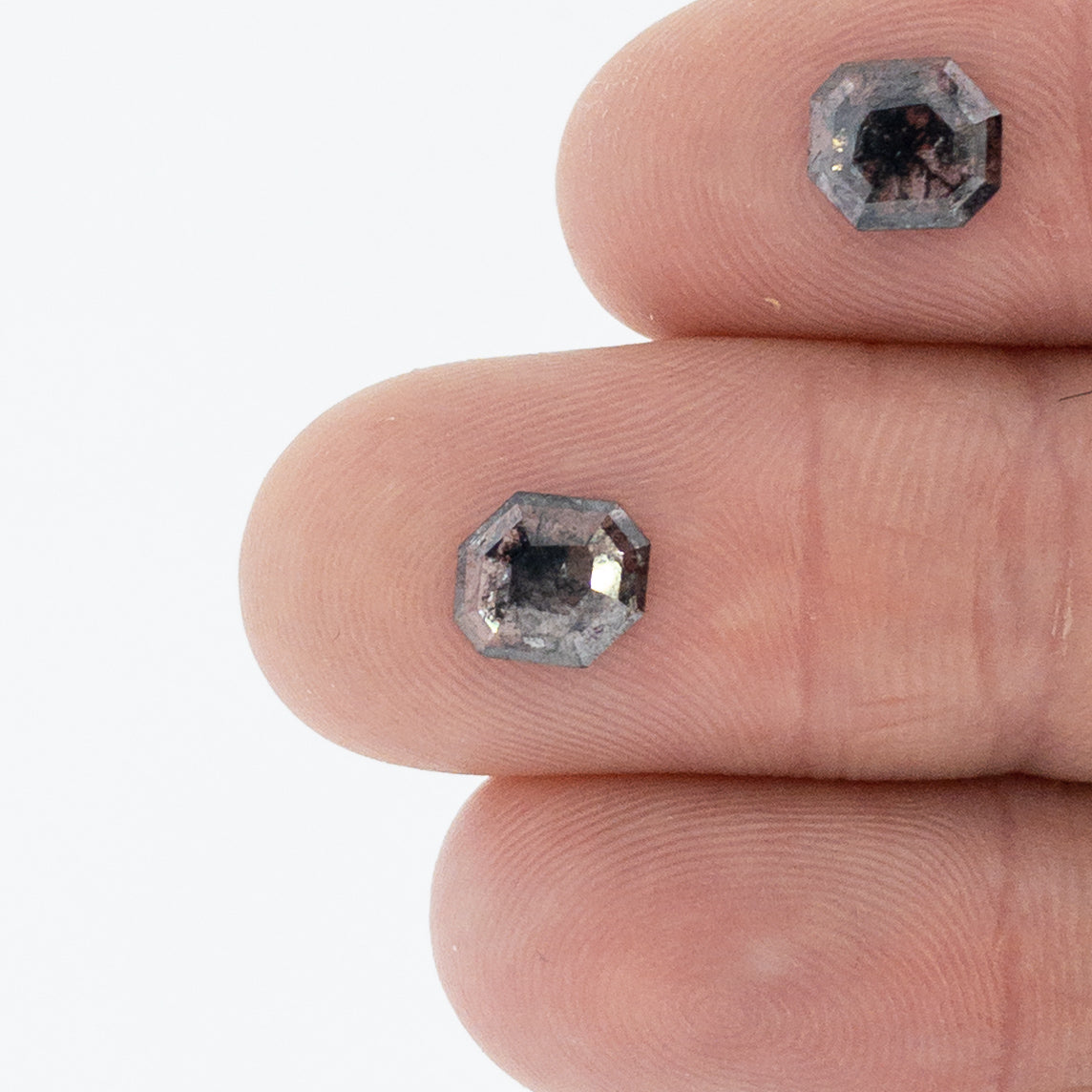 1.51cttw | Salt & Pepper Shield Matched Pair Diamonds-Modern Rustic Diamond