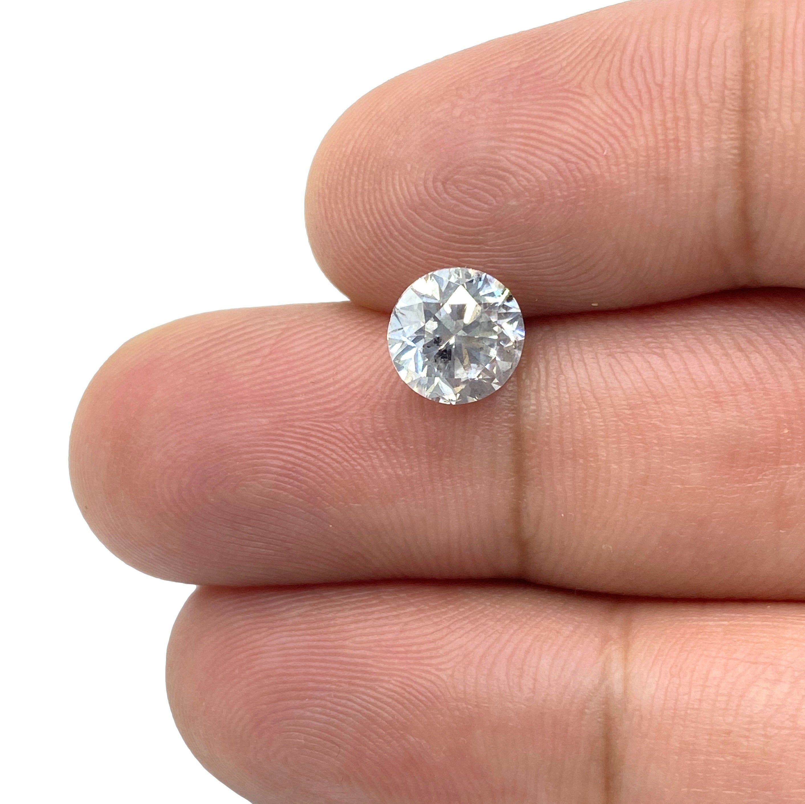 1.52ct | Salt & Pepper Round Brilliant Diamond-Modern Rustic Diamond