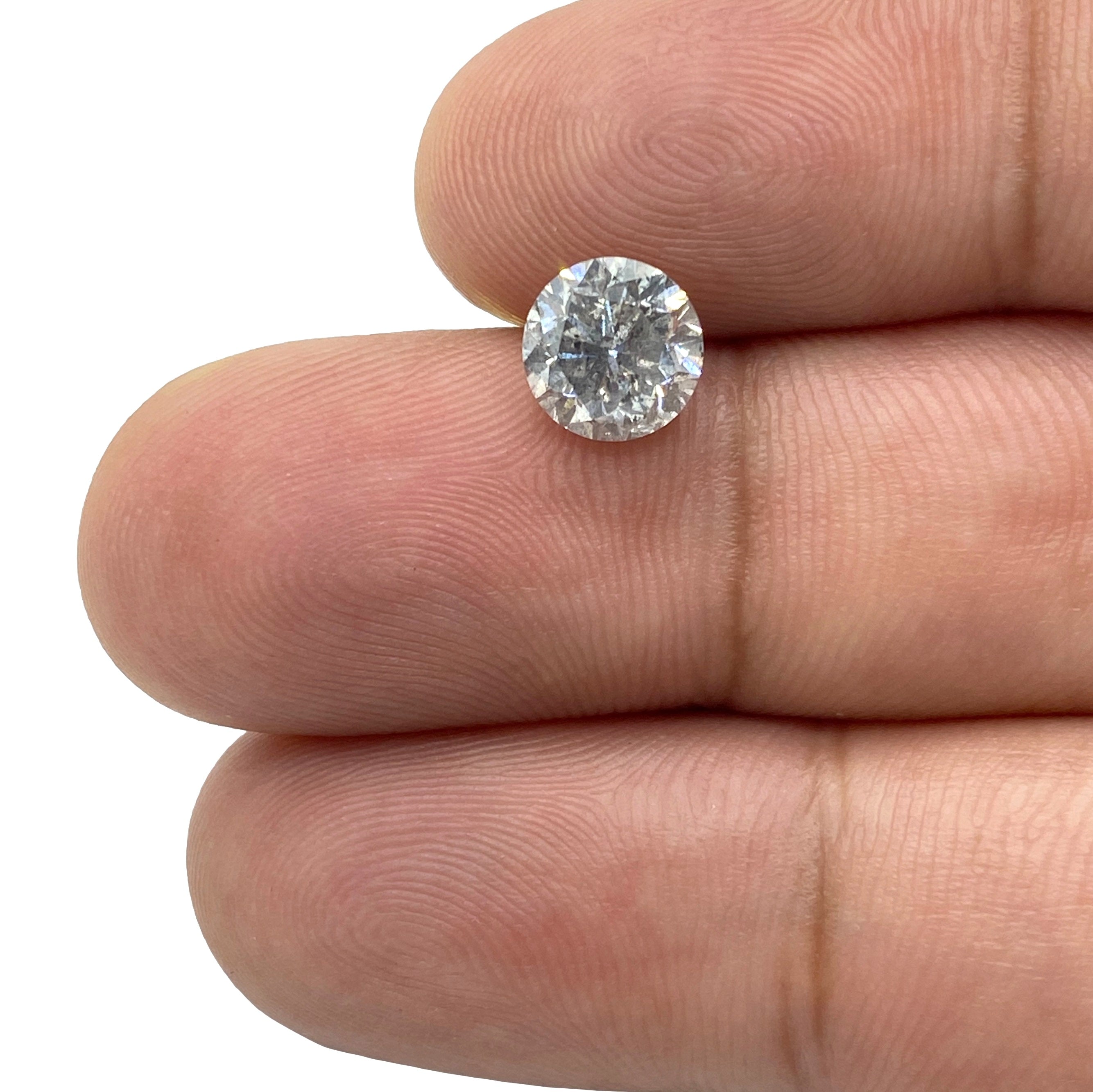 1.54ct | Salt & Pepper Round Brilliant Diamond-Modern Rustic Diamond