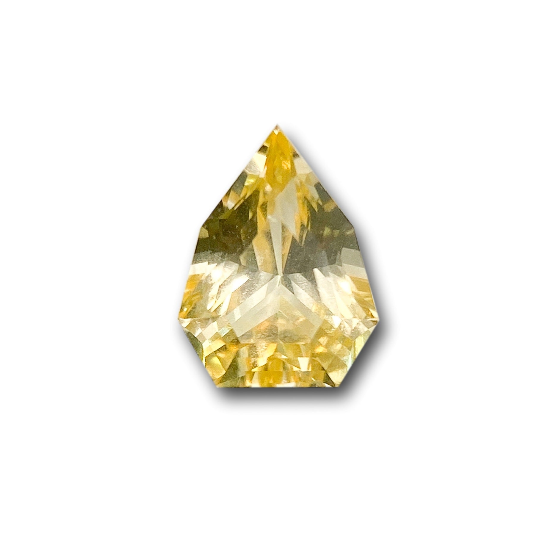 1.55ct | Brilliant Cut Shield Shape Yellow Sapphire-Modern Rustic Diamond