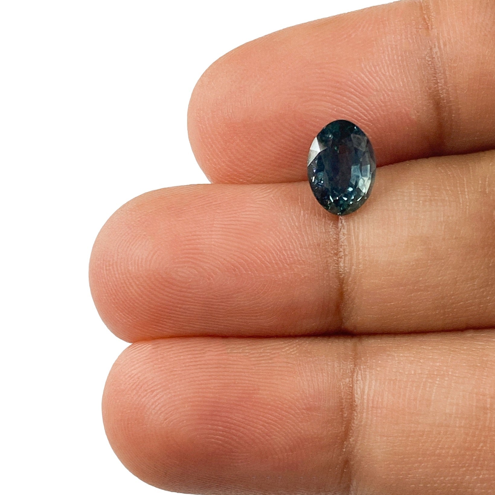 1.57ct | Brilliant Cut Oval Shape Blue Montana Sapphire-Modern Rustic Diamond