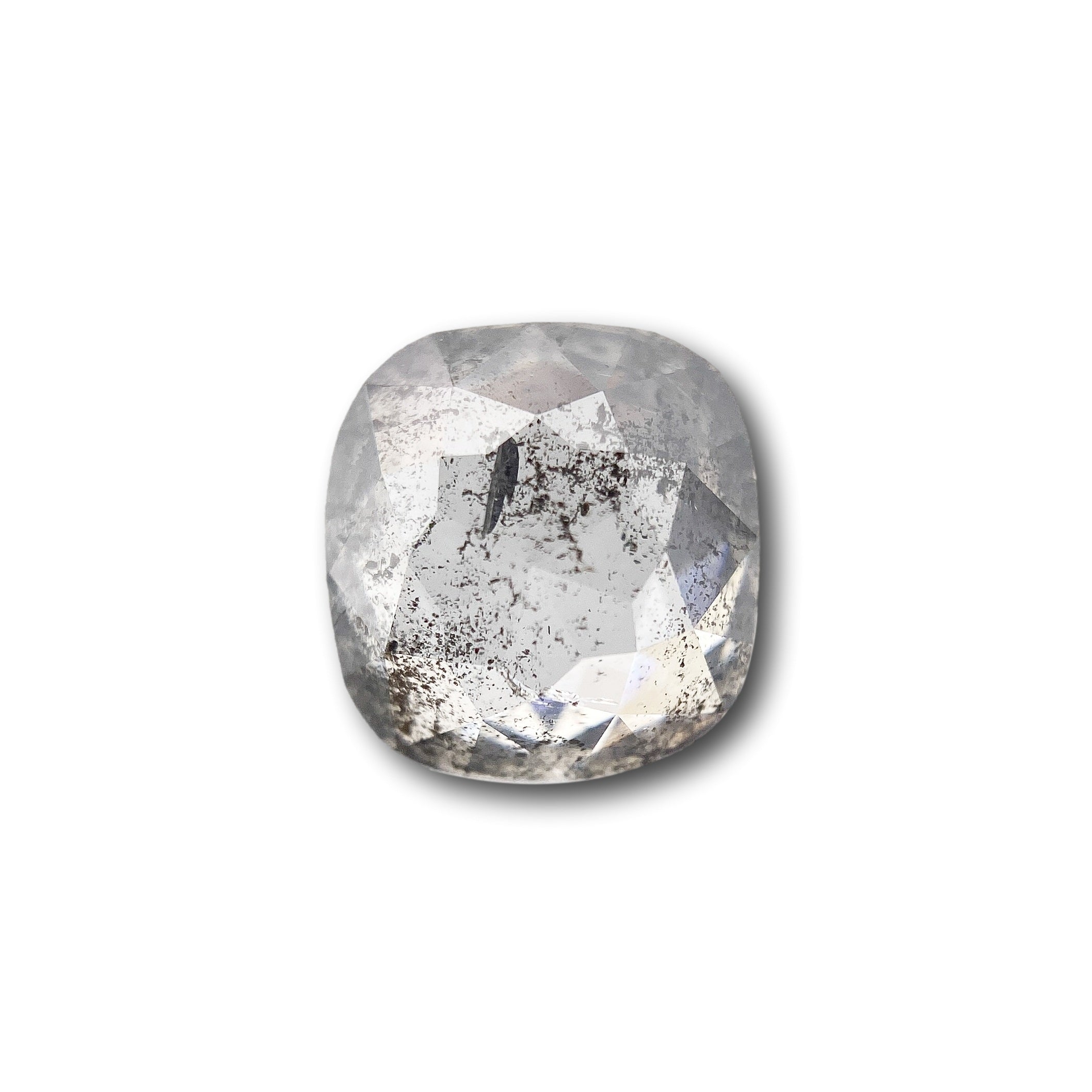 1.57ct | Salt & Pepper Rose Cut Cushion Shape Diamond-Modern Rustic Diamond