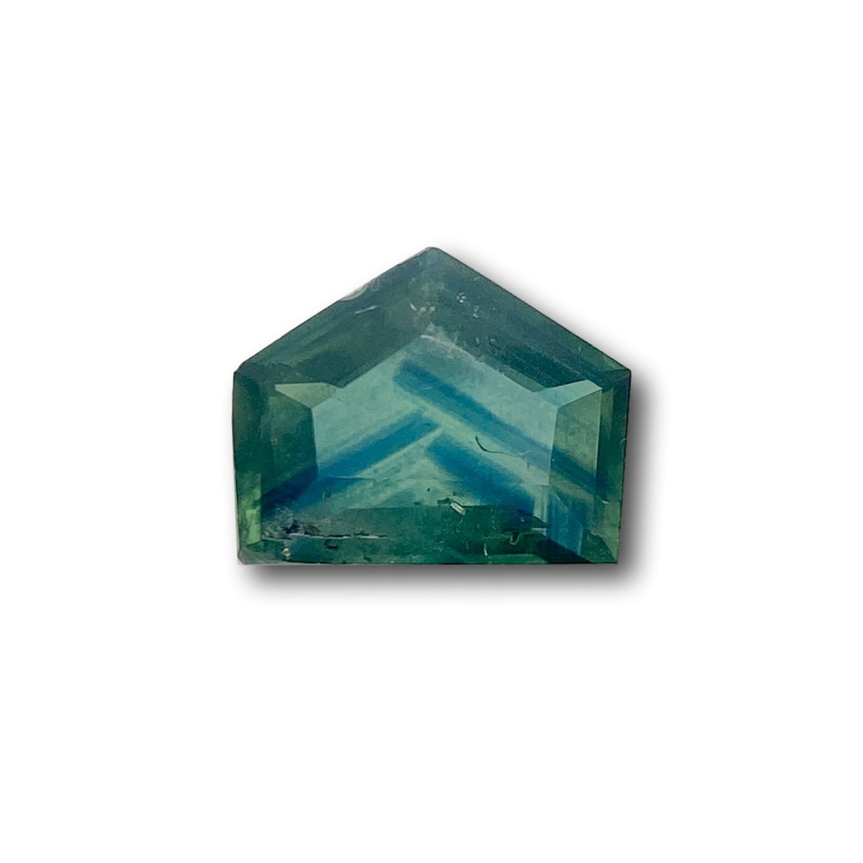 1.61ct | Step Cut Shield Shape Blue Green Montana Sapphire-Modern Rustic Diamond
