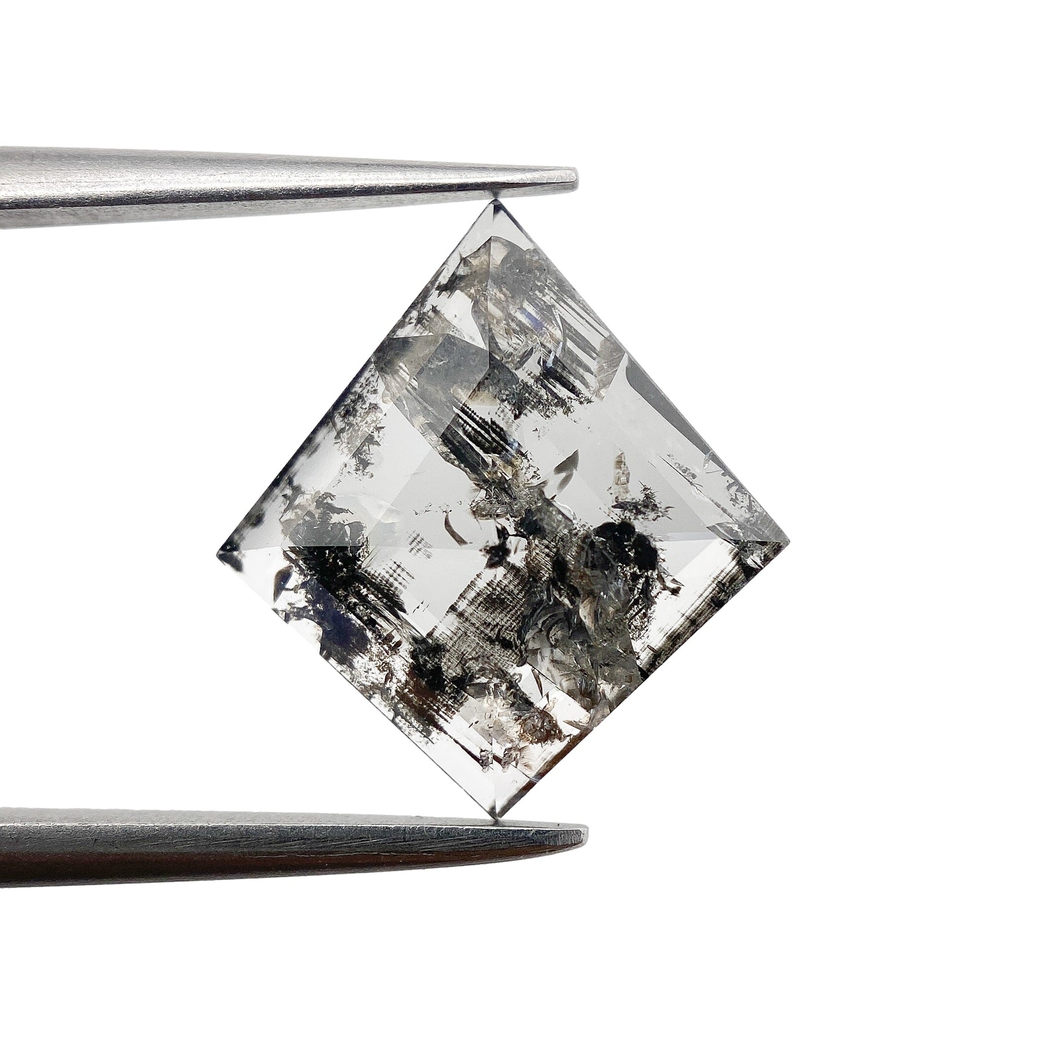 1.62ct | Salt & Pepper Rose Cut Lozenge Shape Diamond-Modern Rustic Diamond