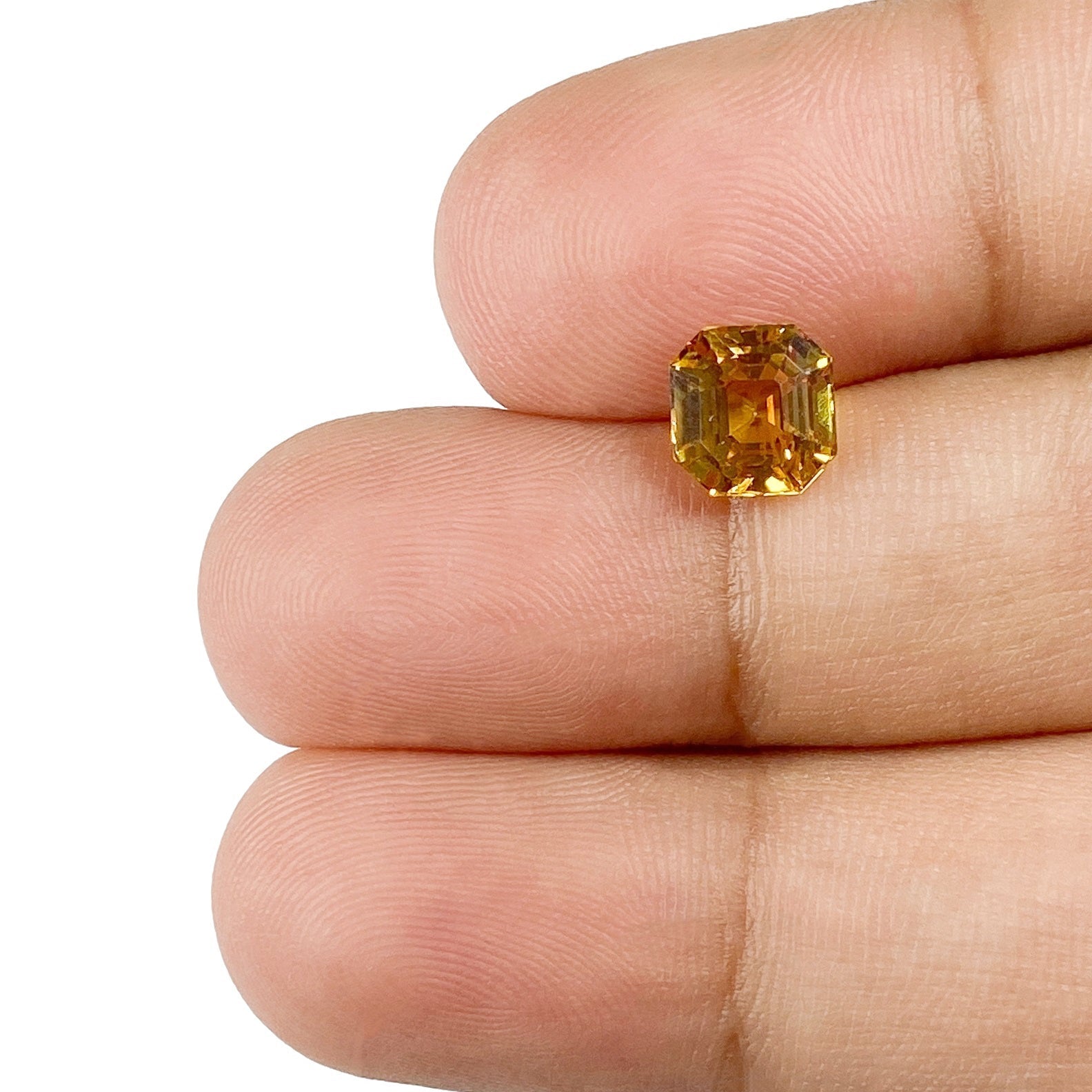 1.65ct | Asscher Cut Orange Sapphire-Modern Rustic Diamond
