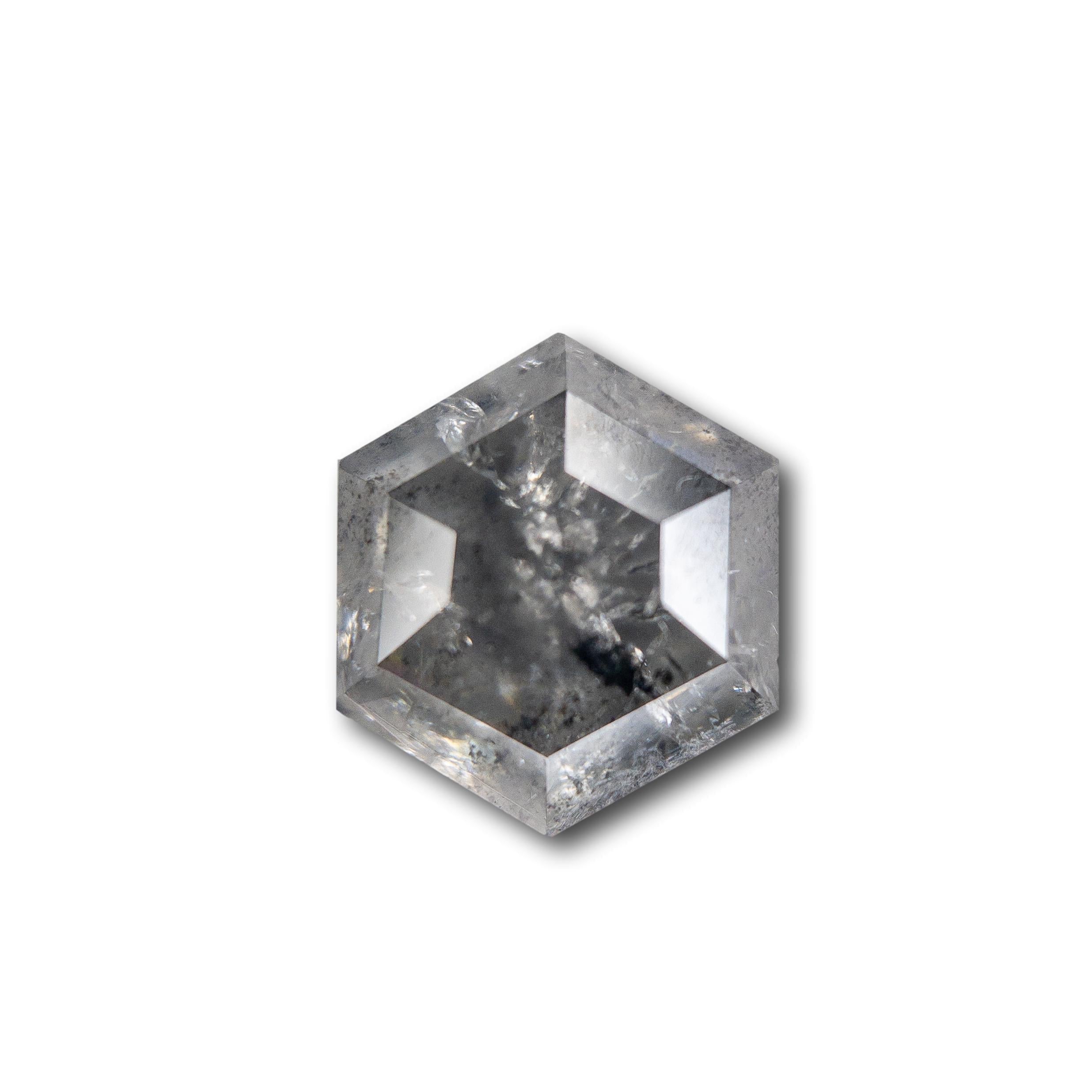 1.66ct | Salt and Pepper Hexagon Diamond-Modern Rustic Diamond