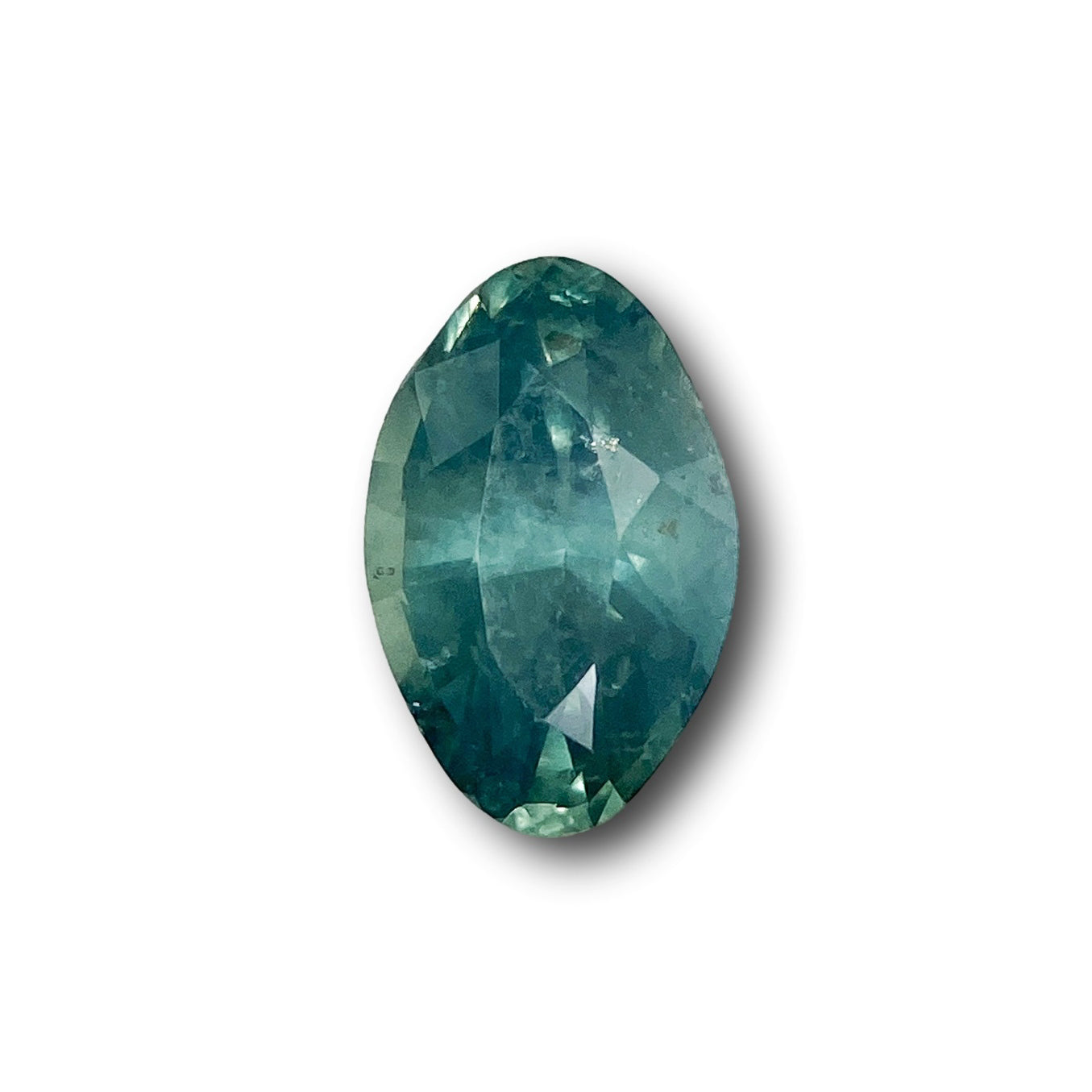 1.76ct | Brilliant Cut Moval Shape Blue Green Montana Sapphire-Modern Rustic Diamond