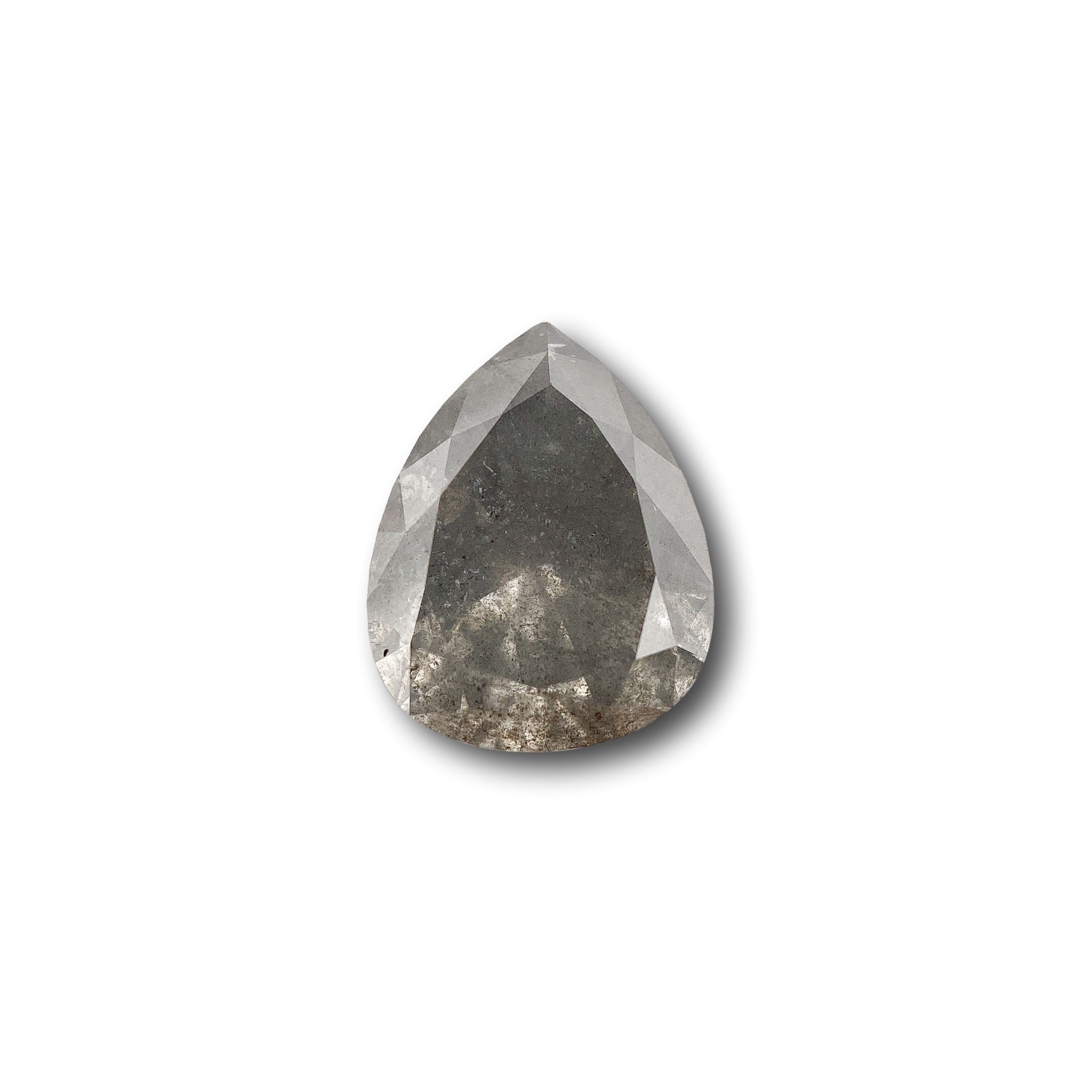 1.81ct | Salt & Pepper Opaque Brilliant Pear Shape Diamond-Modern Rustic Diamond