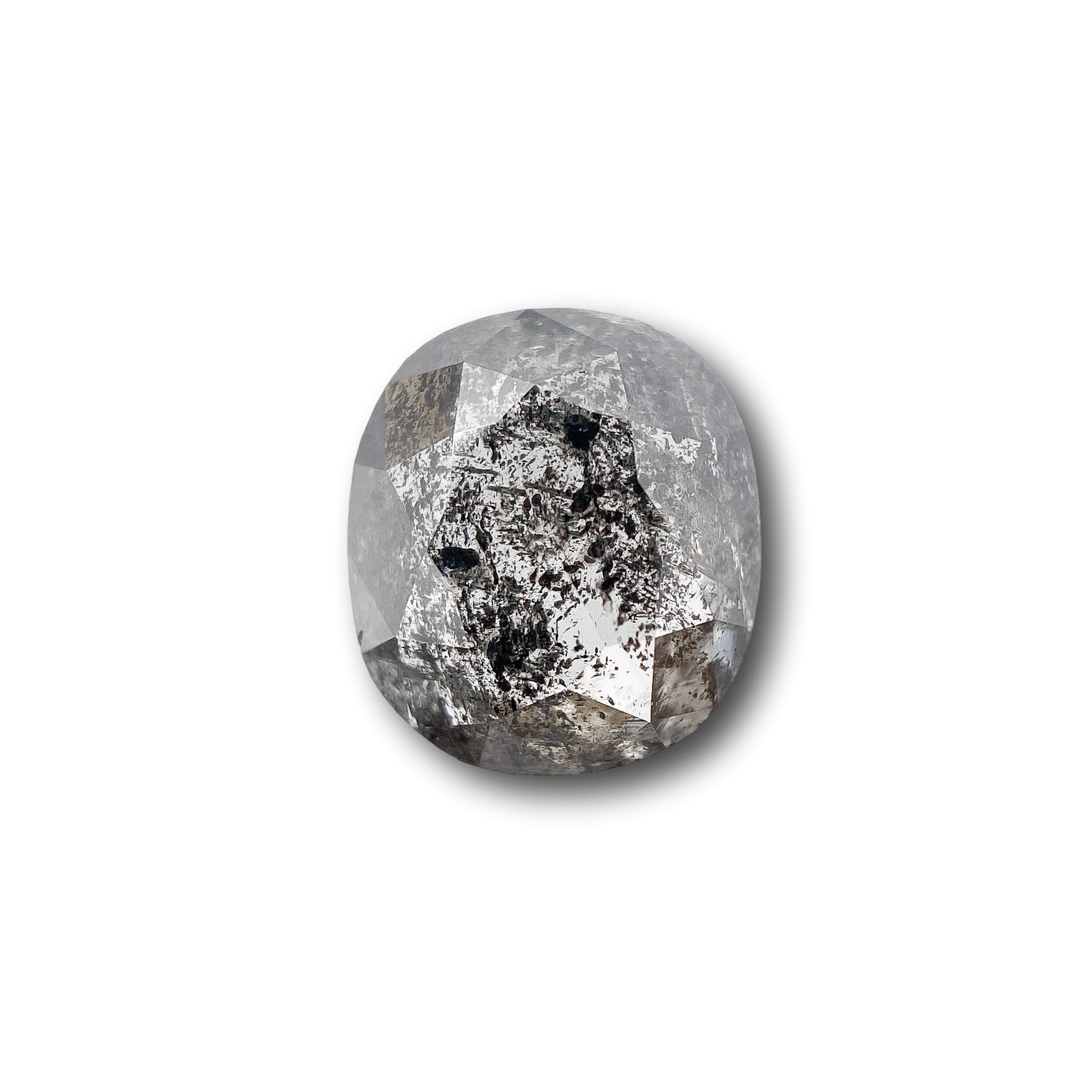 1.83ct | Salt & Pepper Rose Cut Cushion Shape Diamond-Modern Rustic Diamond