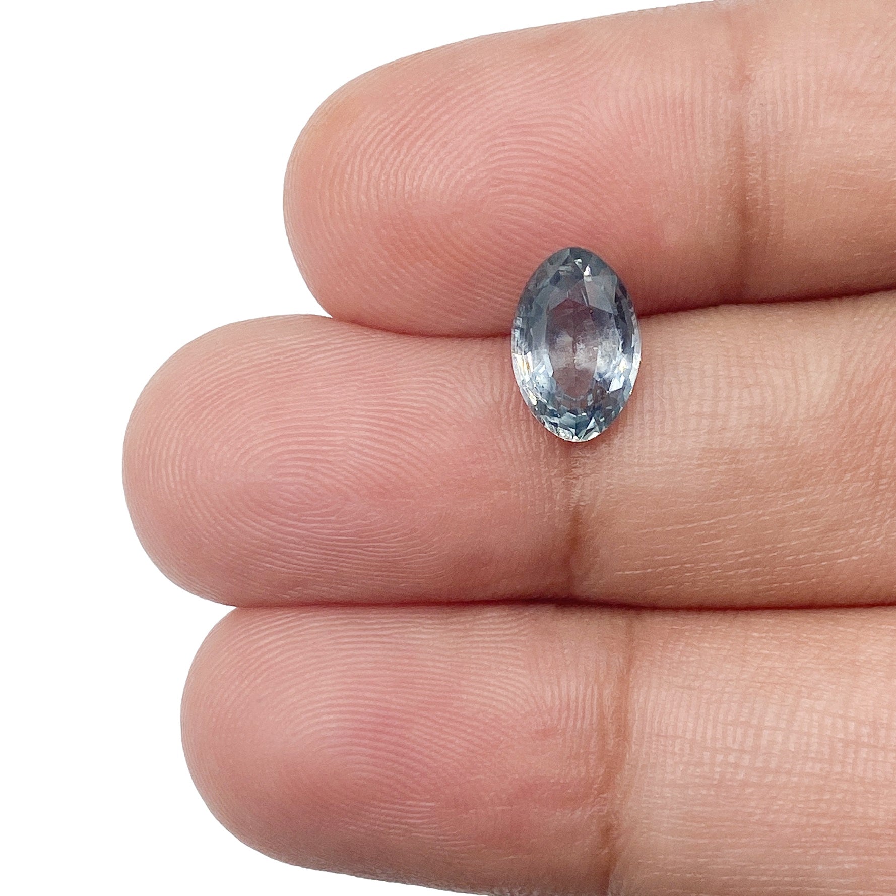 1.85ct | Brilliant Cut Moval Shape Blue Montana Sapphire-Modern Rustic Diamond