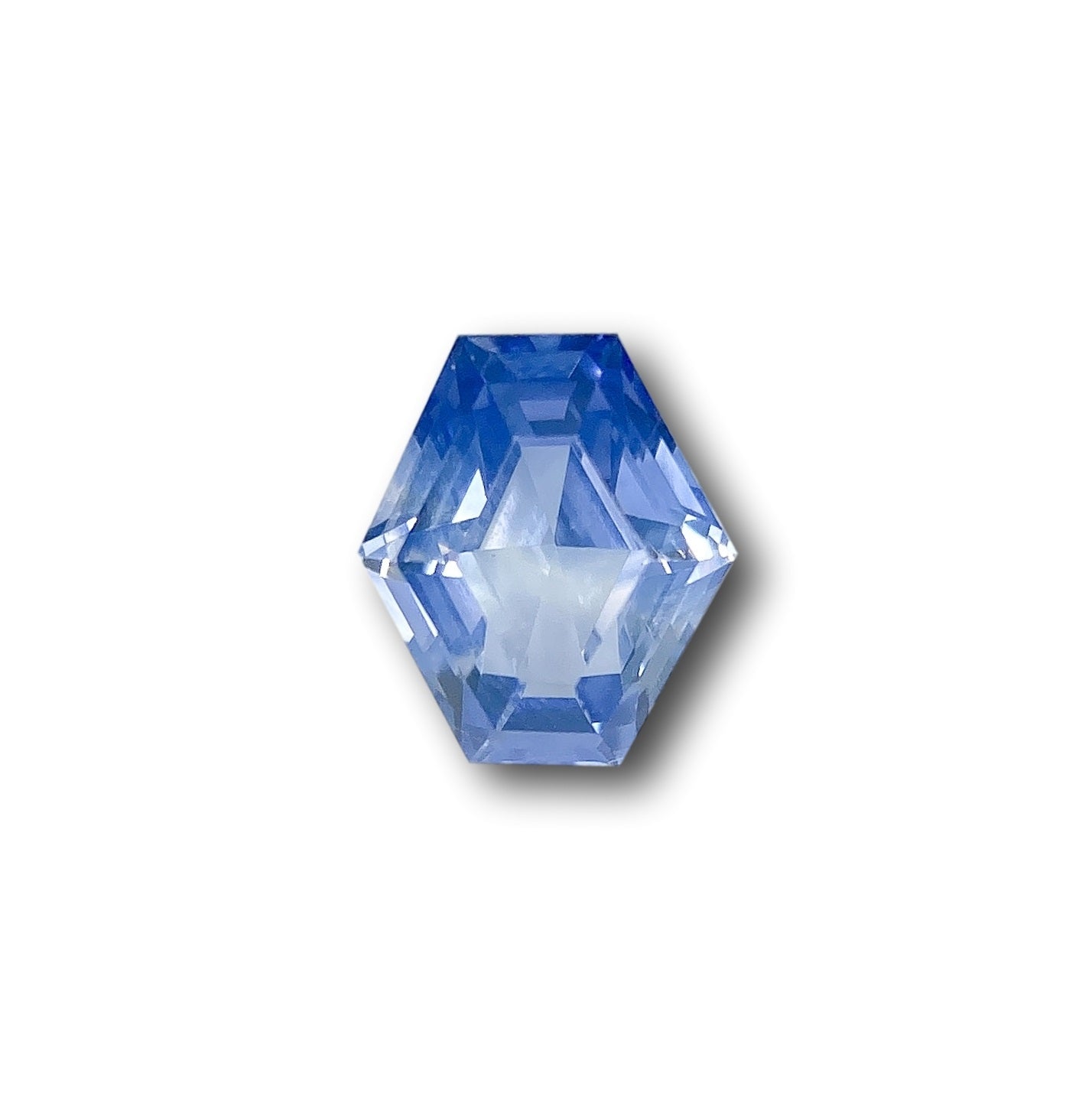 1.87ct | Step Cut Hexagon Shape Blue Sapphire-Modern Rustic Diamond