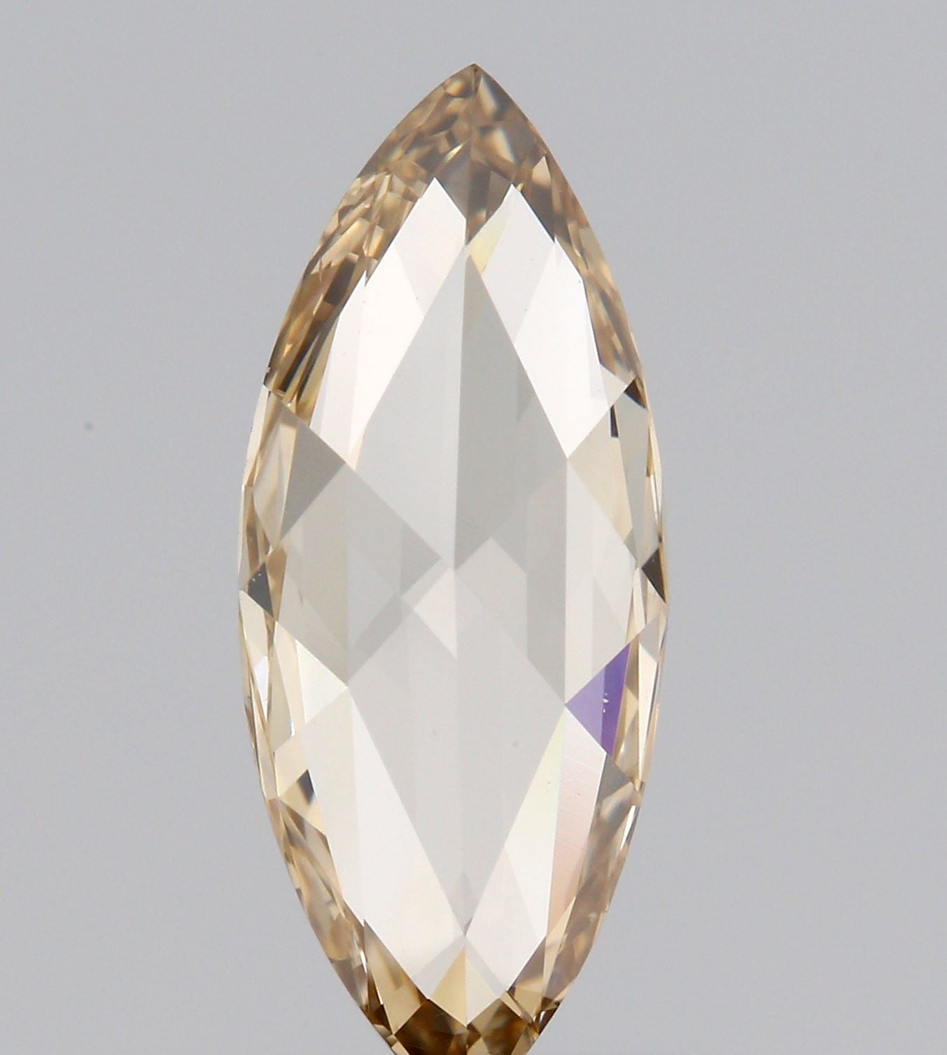 0.74ct | Champagne VVS Marquise Shape Rose Cut Diamond - Modern Rustic Diamond