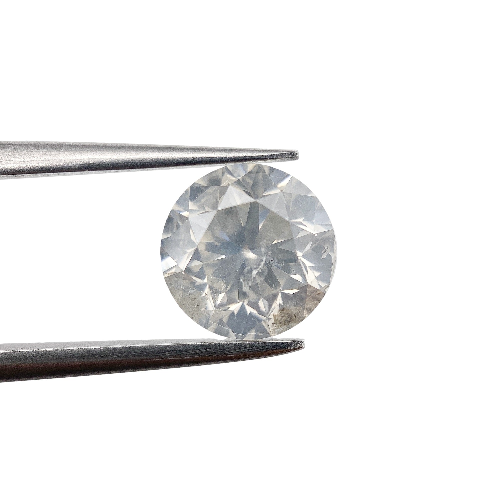 1.91ct | Salt & Pepper Opaque Round Brilliant Diamond-Modern Rustic Diamond