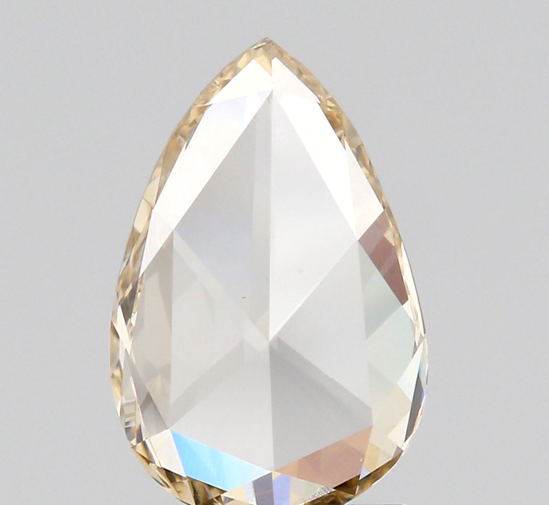 1.05ct | Champagne VVS Pear Shape Rose Cut Diamond - Modern Rustic Diamond