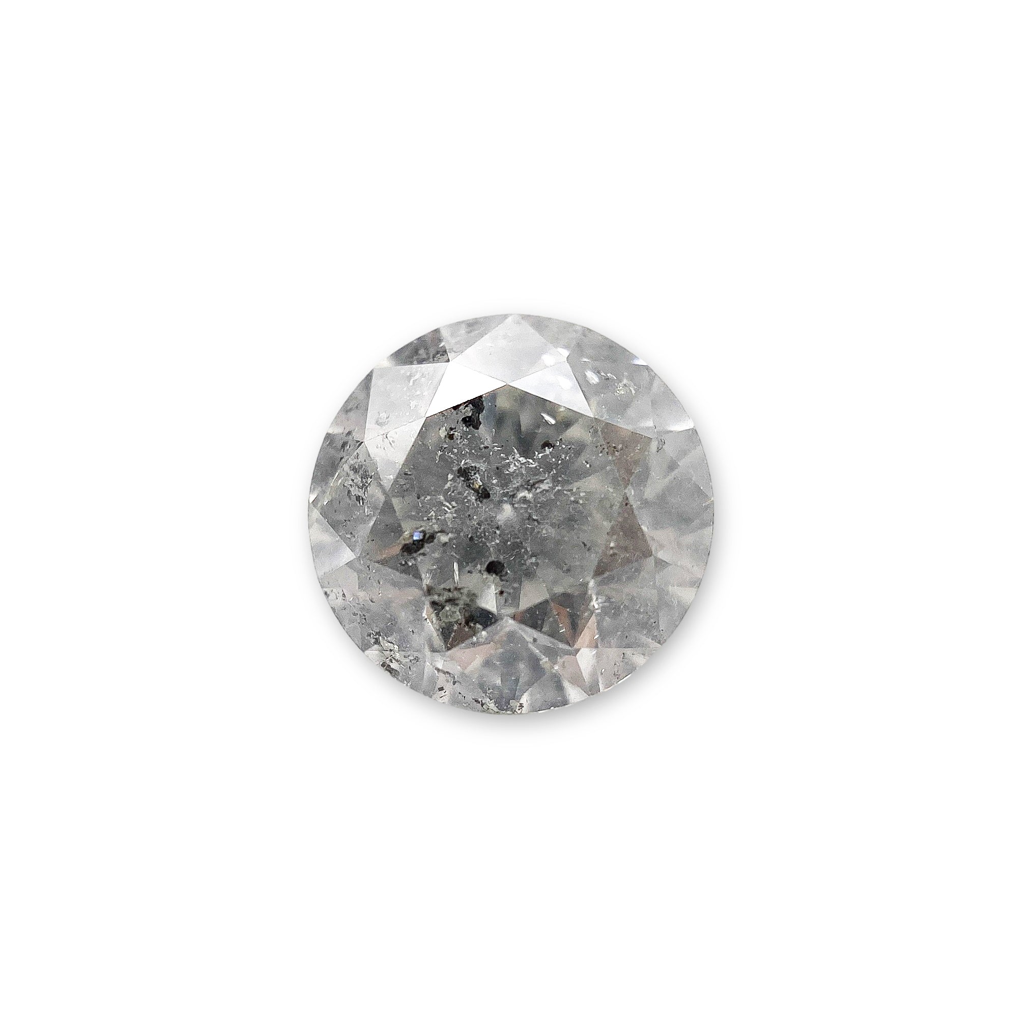 2.13ct | Salt & Pepper Round Brilliant Diamond-Modern Rustic Diamond