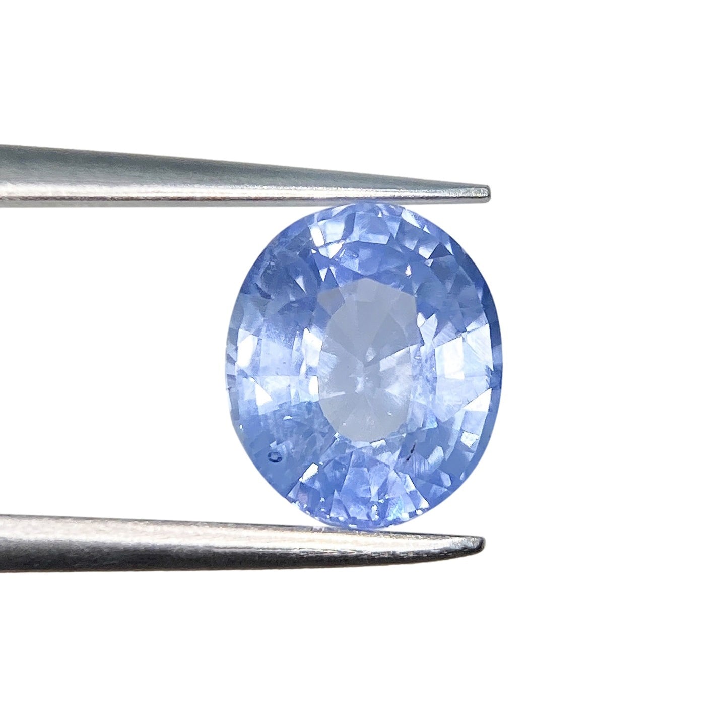 2.17ct | Brilliant Cut Oval Shape Light Blue Silky Sapphire-Modern Rustic Diamond