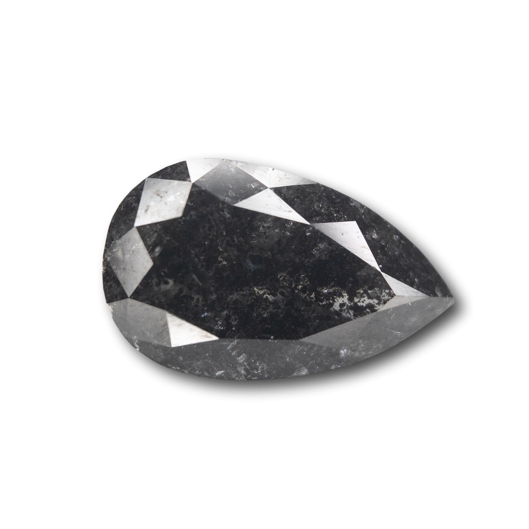 2.27ct | Salt & Pepper Pear Shape Diamond-Modern Rustic Diamond