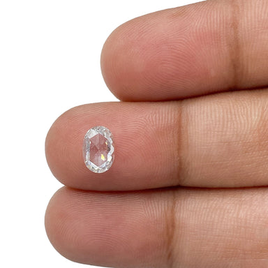 0.69ct | D/SI1 Oval Shape Rose Cut Diamond - Modern Rustic Diamond