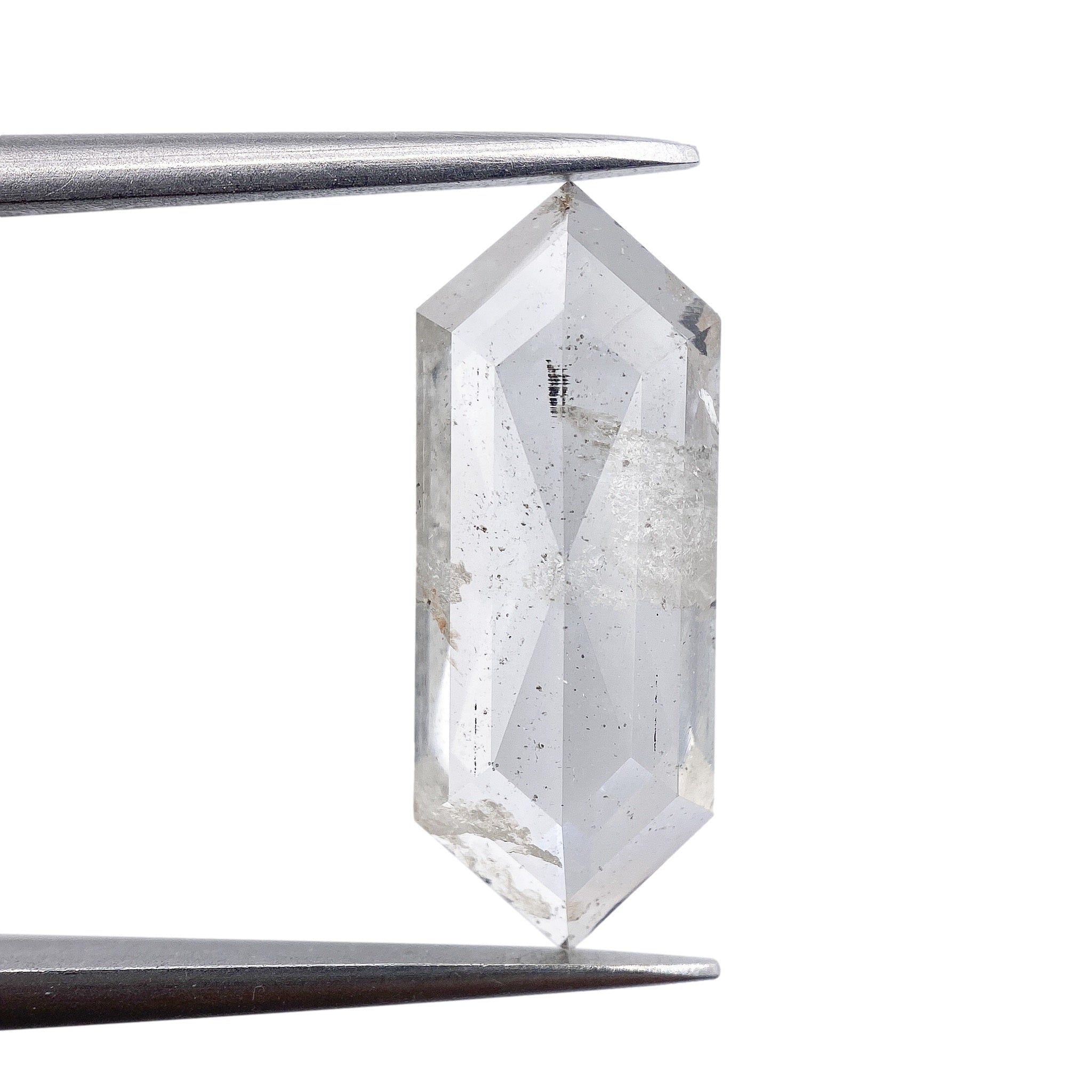 2.58ct | Salt & Pepper Rose Cut Hexagon Shape Diamond-Modern Rustic Diamond