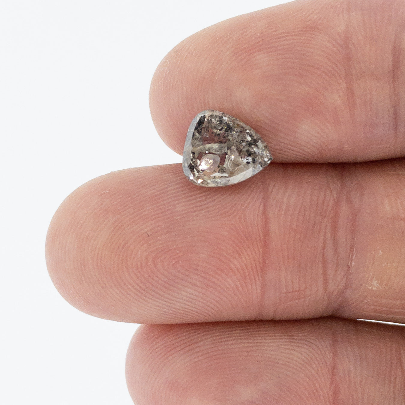2.62ct | Salt & Pepper Pear Shape Diamond-Modern Rustic Diamond