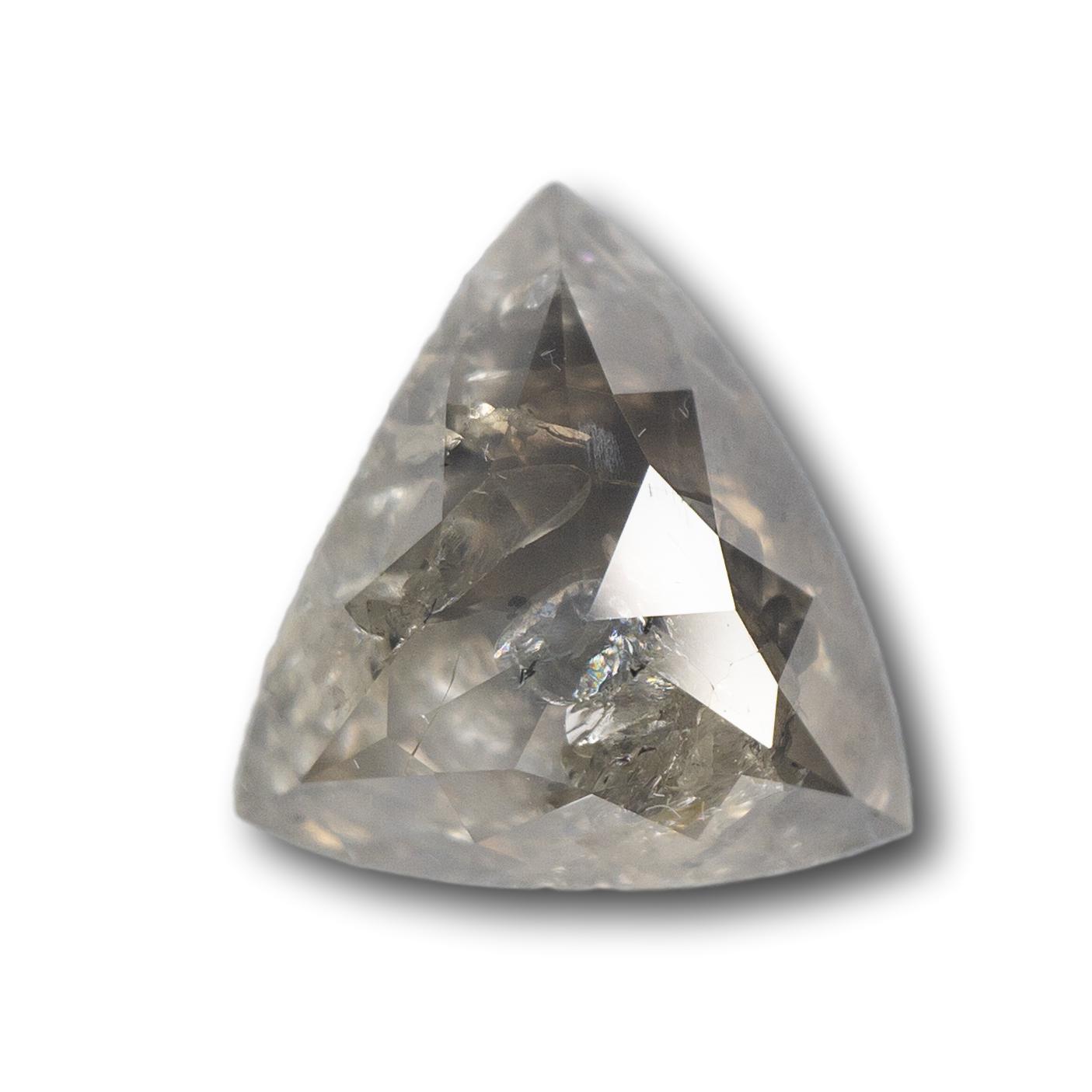 2.86ct | Salt & Pepper Trillion Shape Diamond-Modern Rustic Diamond