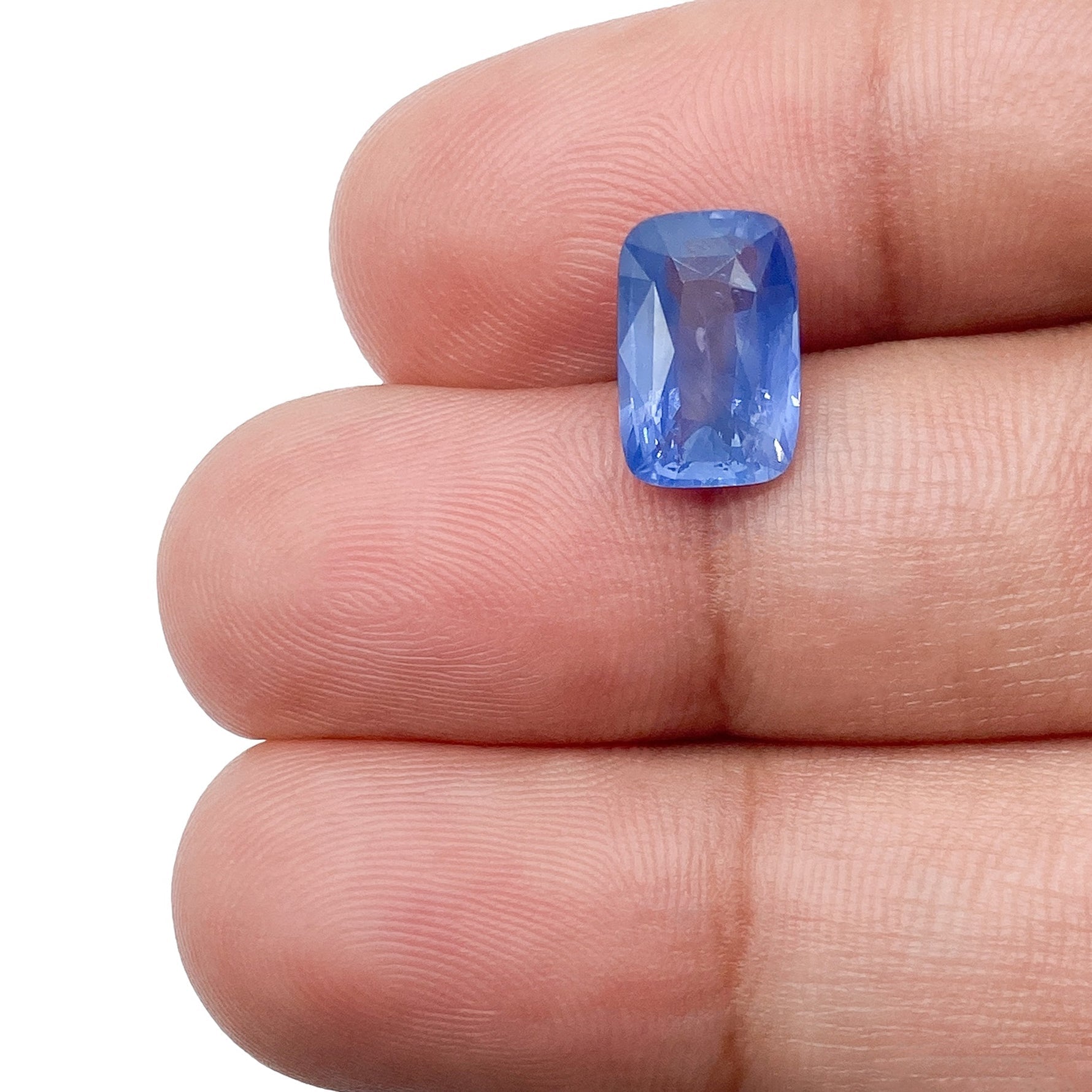 2.87ct | Brilliant Cut Cushion Shape Blue Silky Sapphire-Modern Rustic Diamond