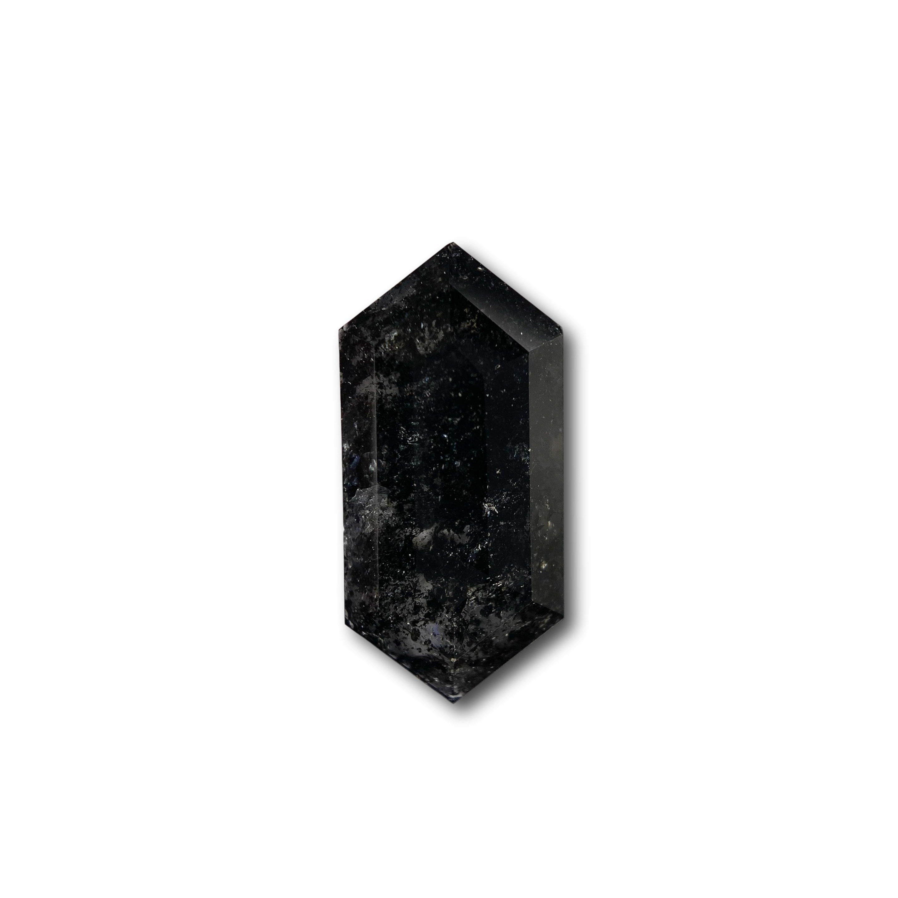 3.06ct | Salt & Pepper Rose Cut Hexagon Shape Diamond-Modern Rustic Diamond