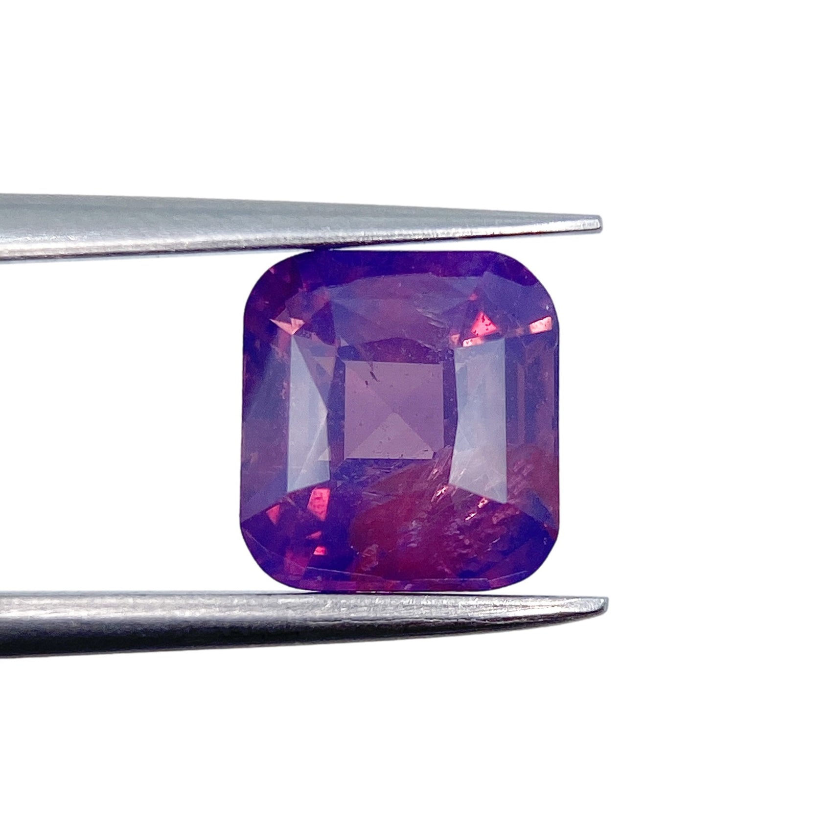 3.19ct | Brilliant Cut Cushion Shape Purple Silky Sapphire-Modern Rustic Diamond