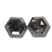 3.37cttw | Salt & Pepper Hexagon Matched Pair Diamonds-Modern Rustic Diamond