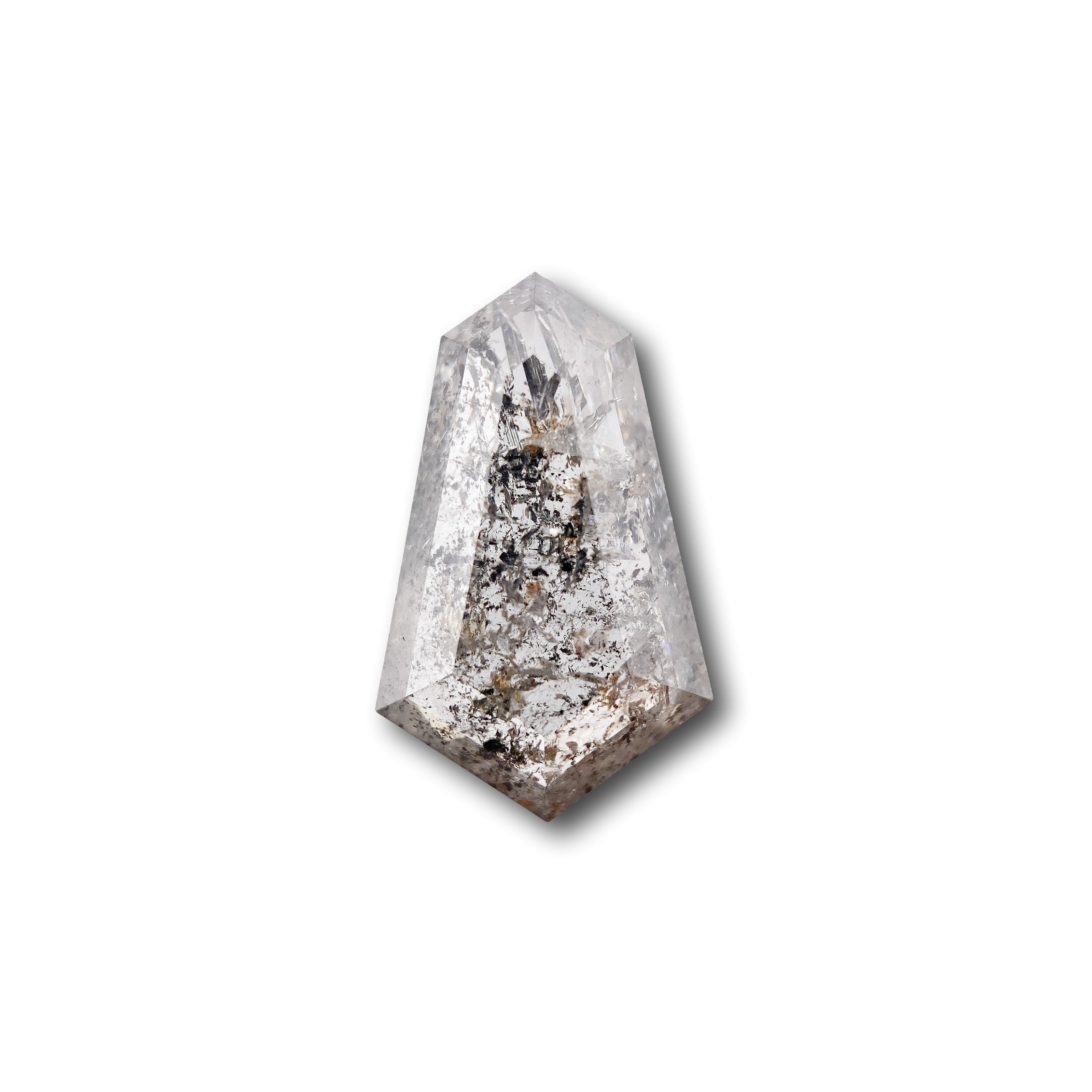 3.52ct | Salt & Pepper Rose Cut Shield Shape Diamond-Modern Rustic Diamond