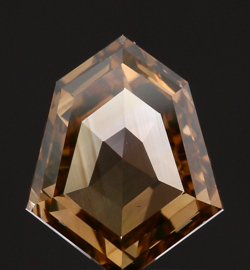 1.12ct | Champagne VVS Shield Shape Rose Cut Diamond - Modern Rustic Diamond