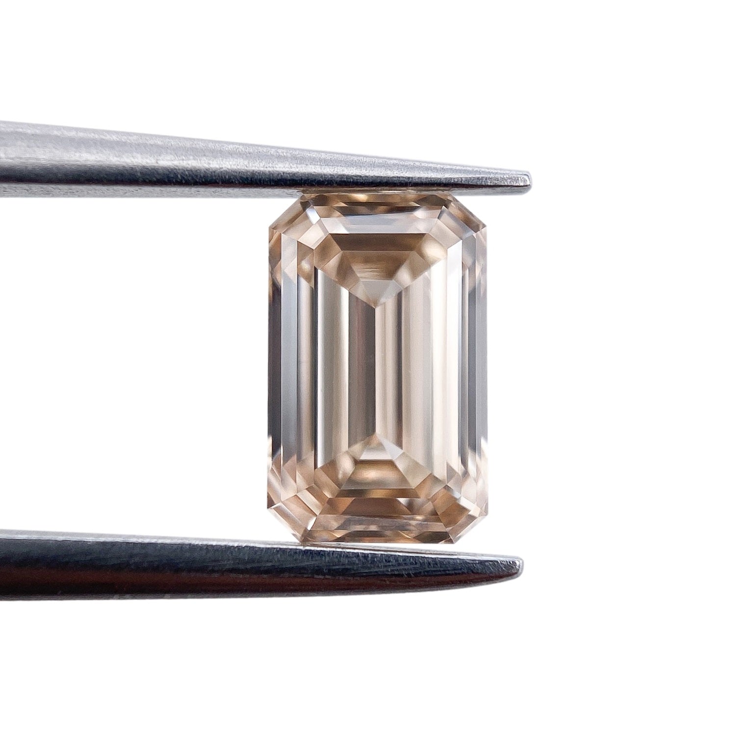 1.00ct | Champagne VVS Emerald Shape Step Cut Diamond - Modern Rustic Diamond