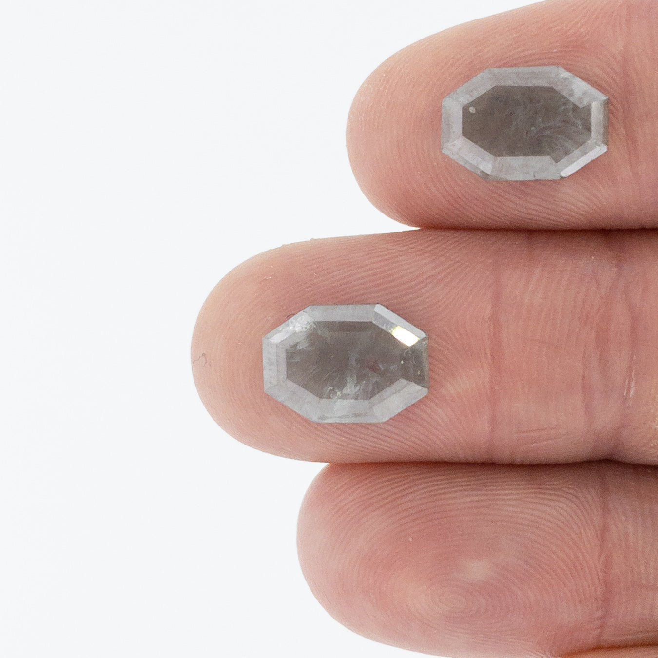 4.35cttw | Opaque Octagon Matched Pair Diamonds-Modern Rustic Diamond